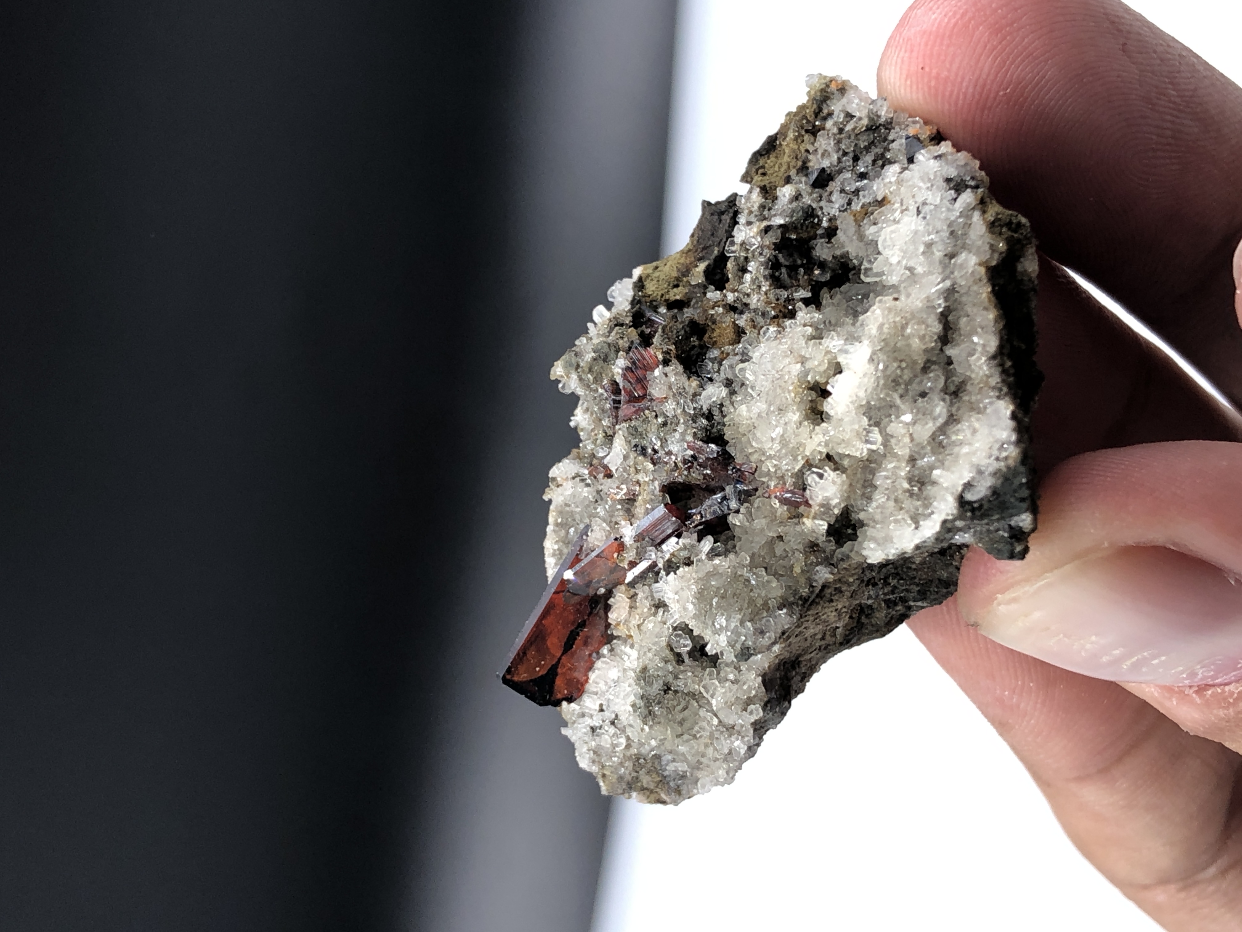 Aesthetic Crystal Cluster of Brookite Perched on Quartz & Matrix.