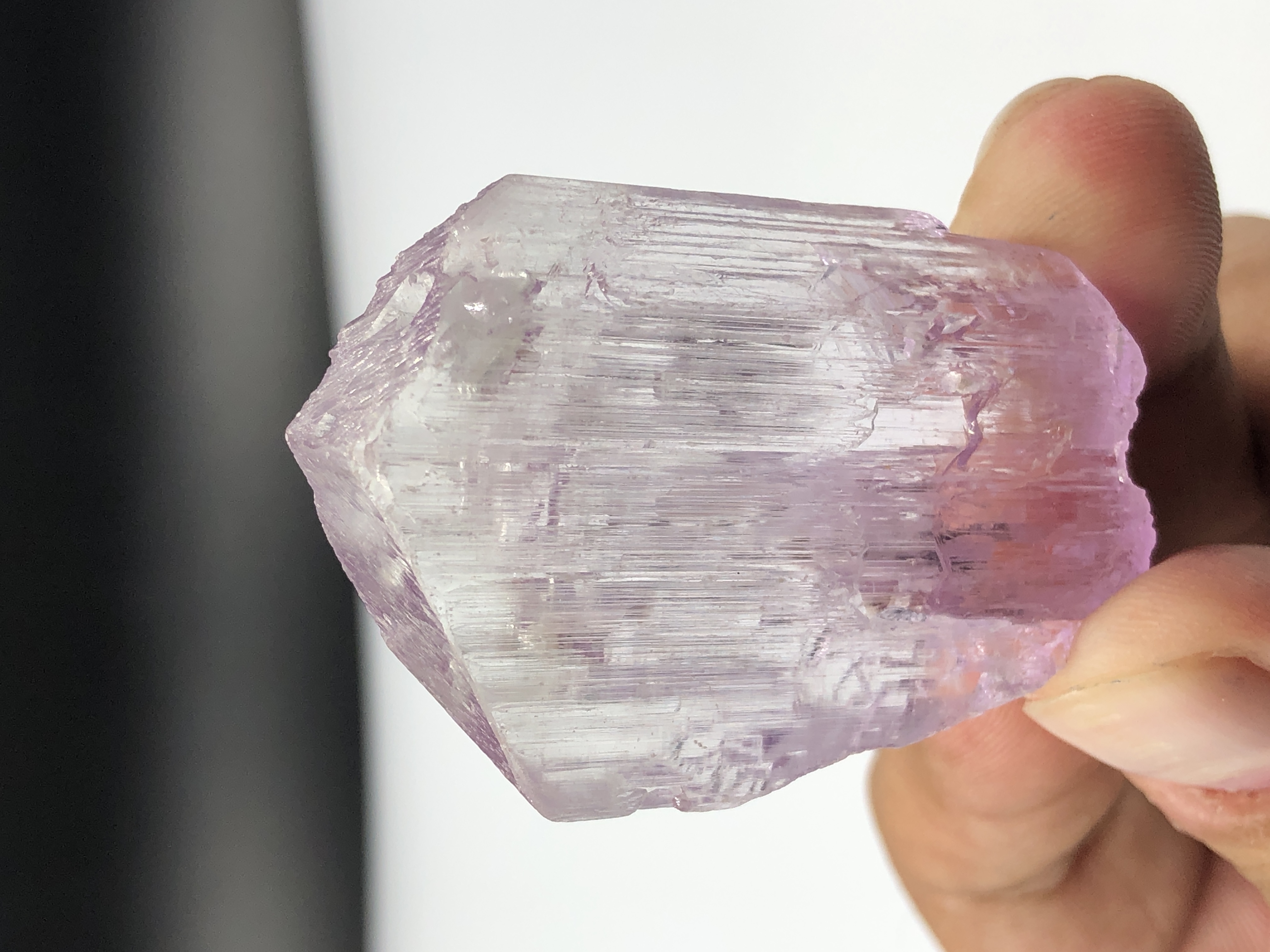 Naturally Terminated Pink Kunzite Crystal, from Afghanistan.