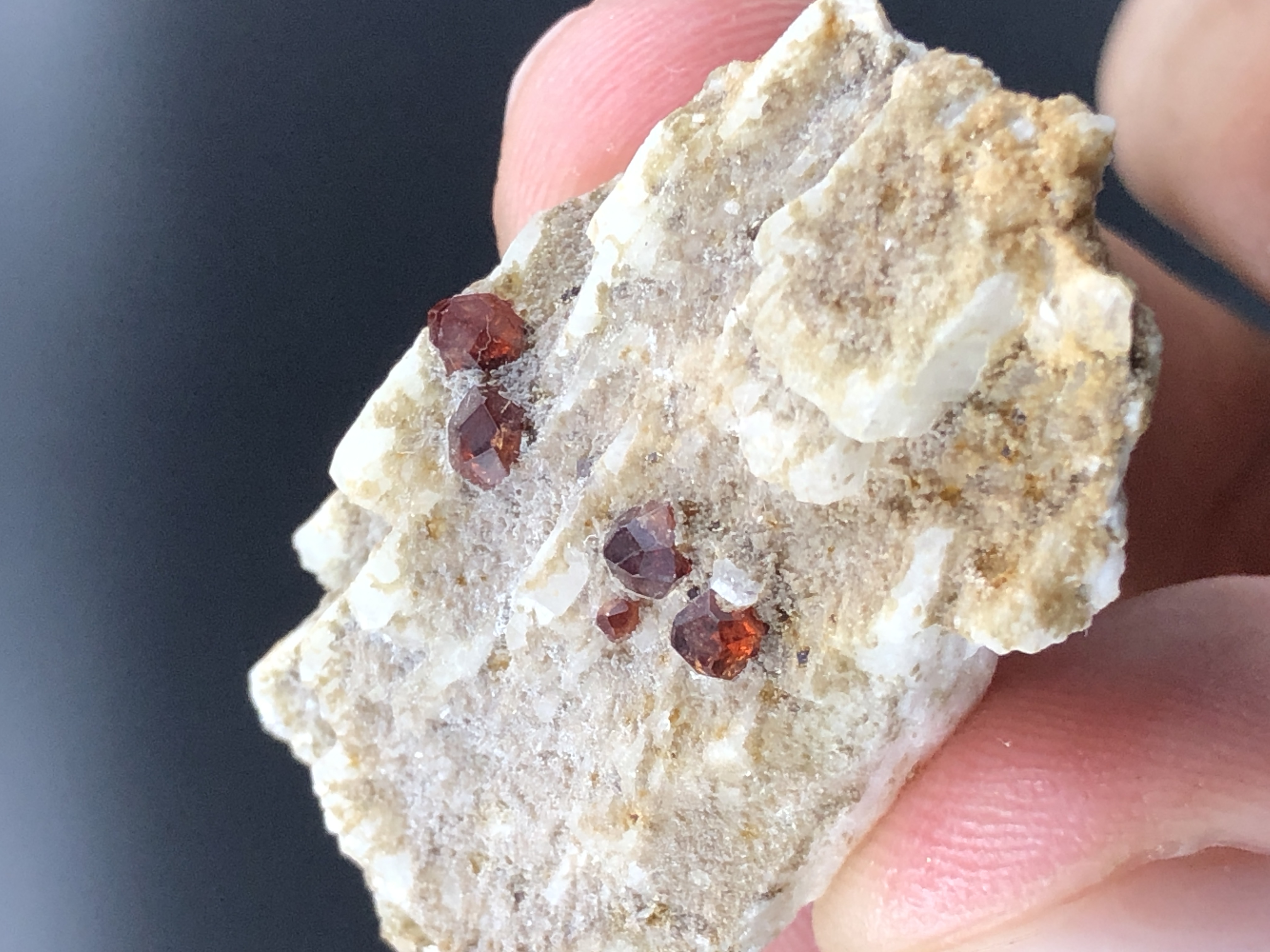 Natural Spessartine Garnet Perched on Mother Rock, from Pakistan.