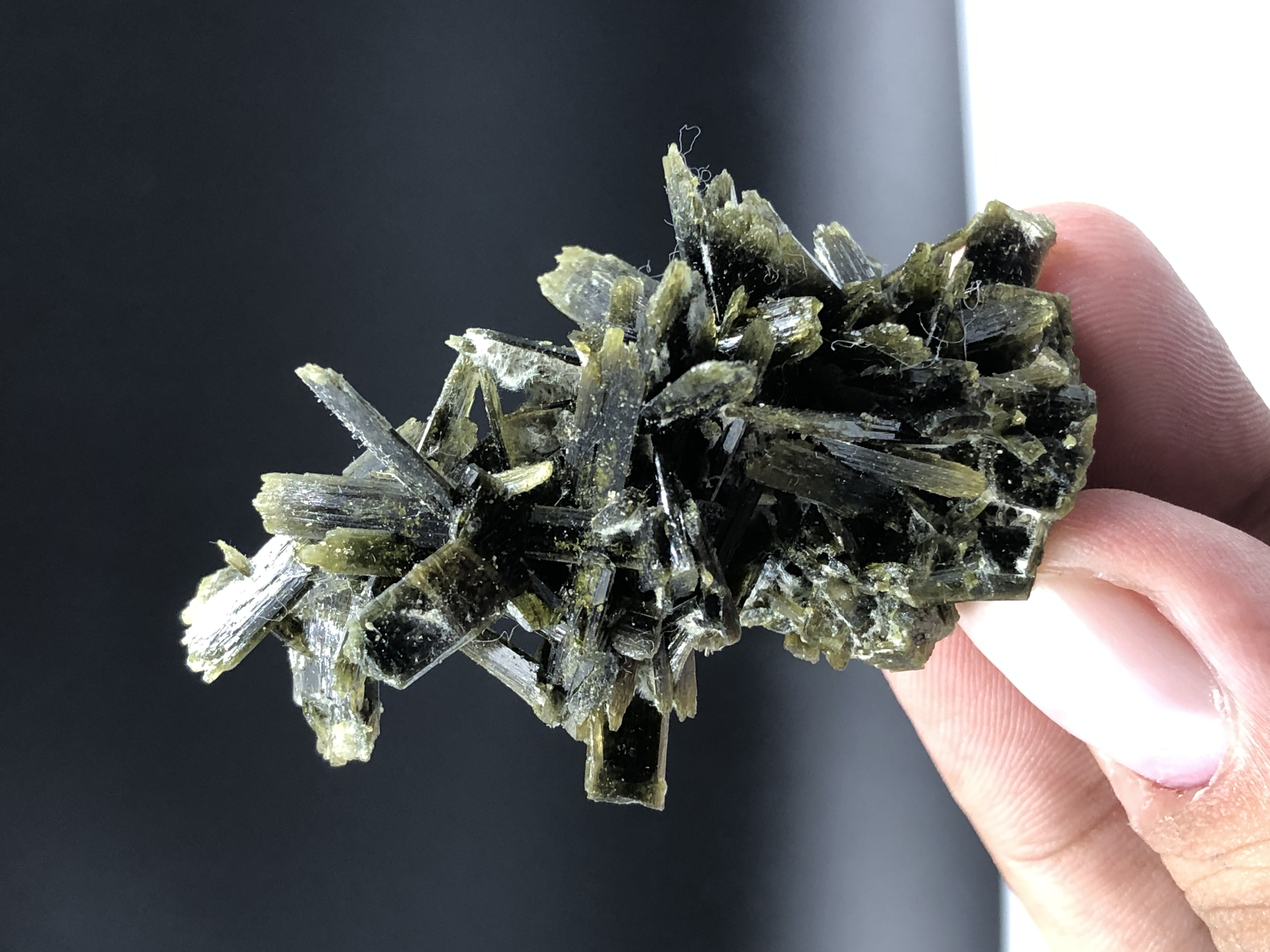 Natural Crystal Cluster of Epidote, from Pakistan.