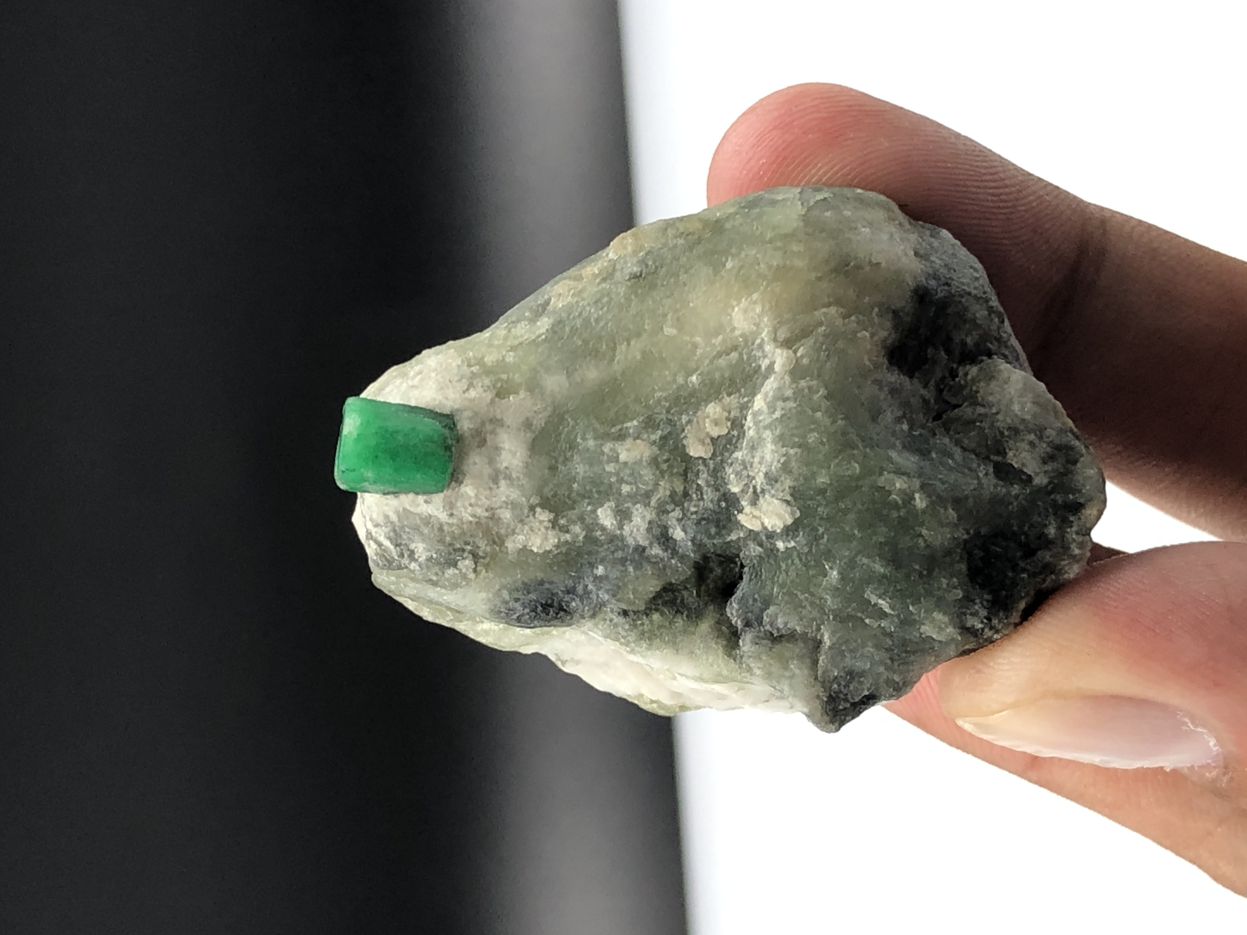 Natural Emerald Crystal Perched on Mother Rock.
