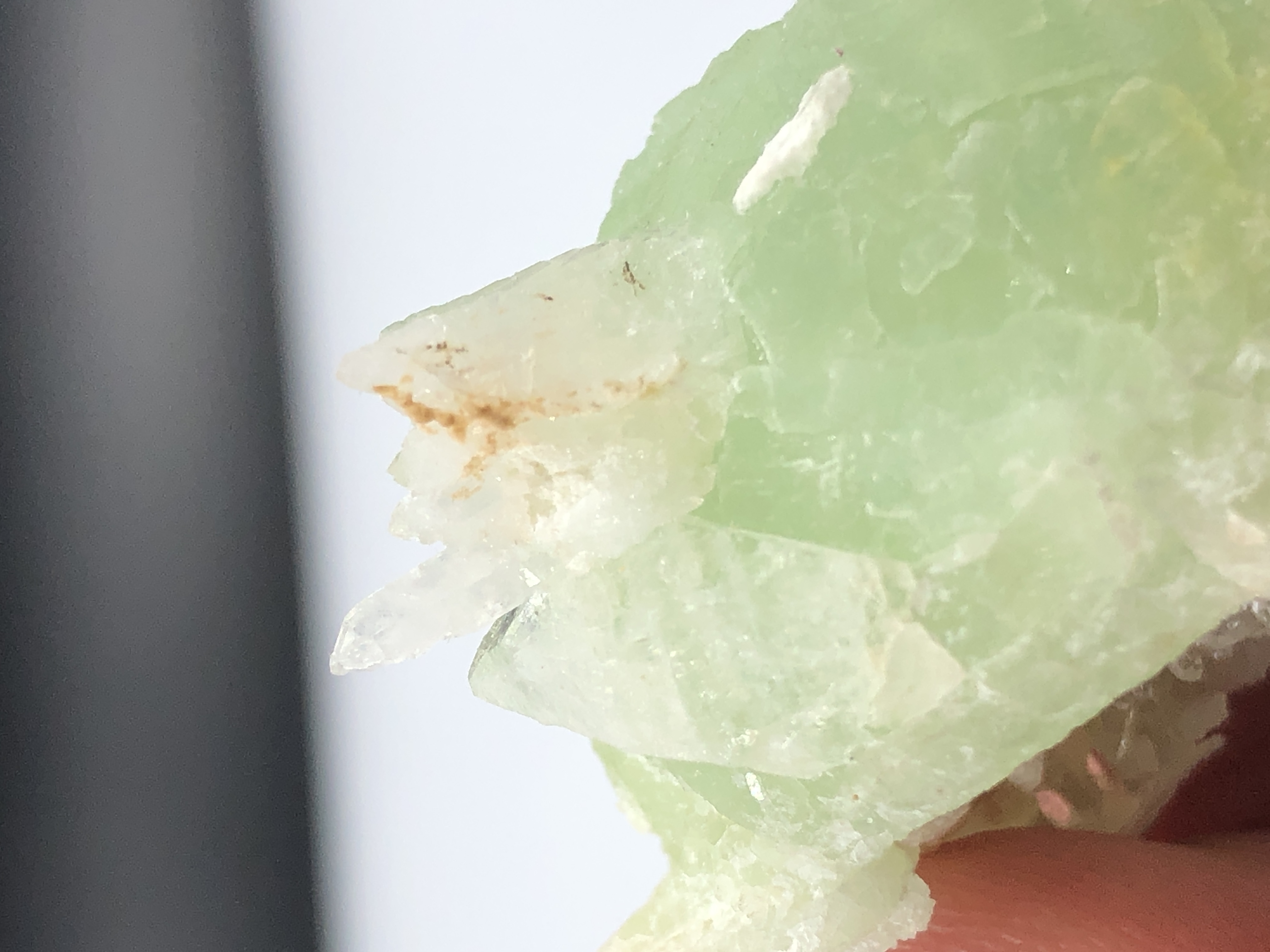 Natural Sphere Shape Prehnite in associate with Hemimorphite Crystal.