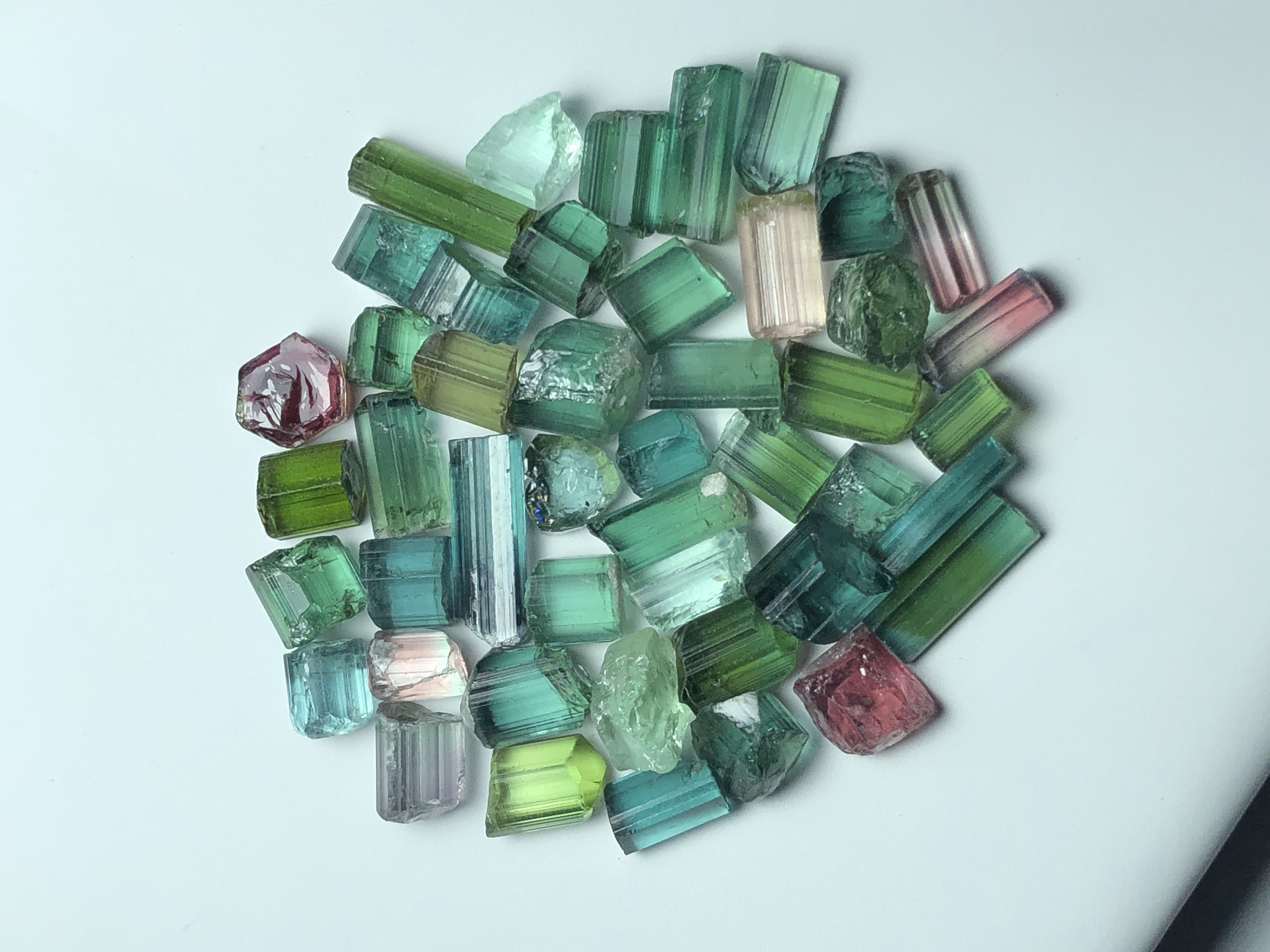 87.05 Carat Natural Facet Rough Mixed Tourmaline Lot.