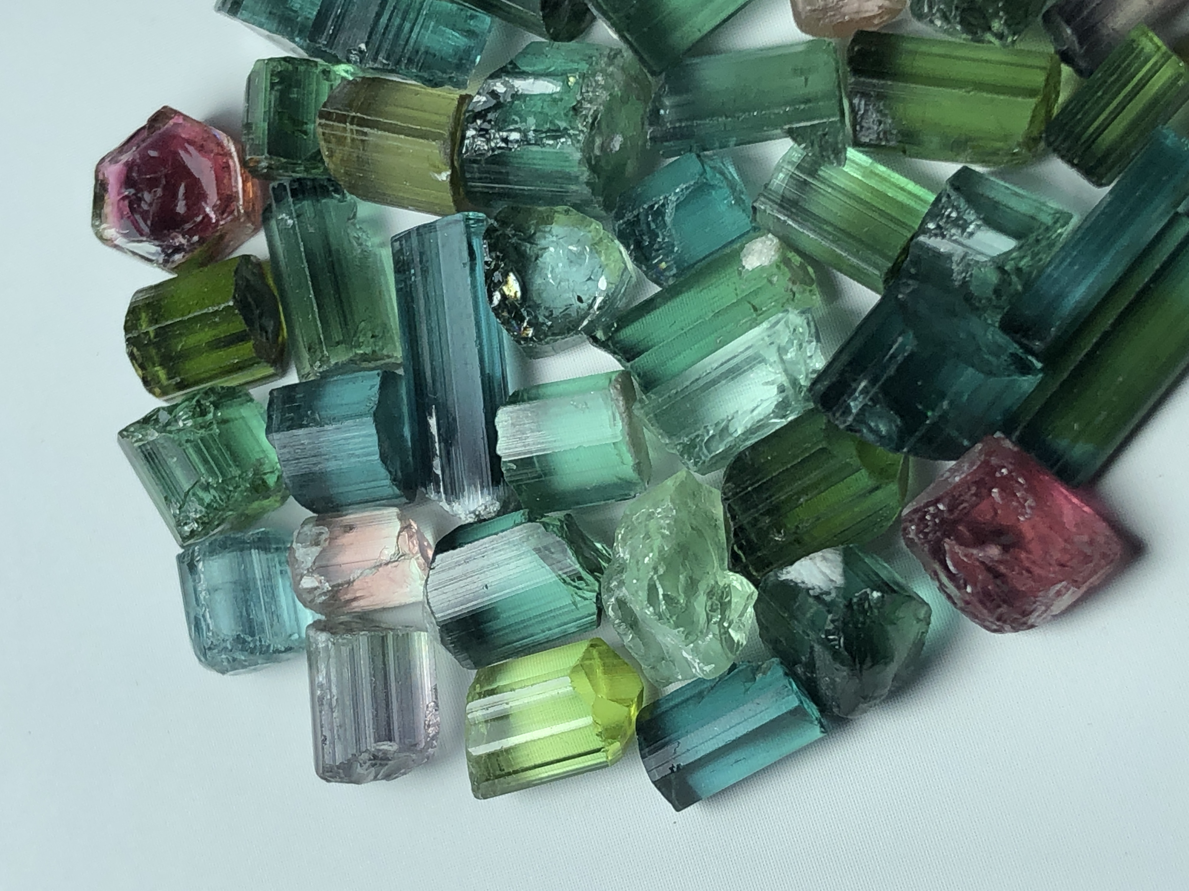 87.05 Carat Natural Facet Rough Mixed Tourmaline Lot.