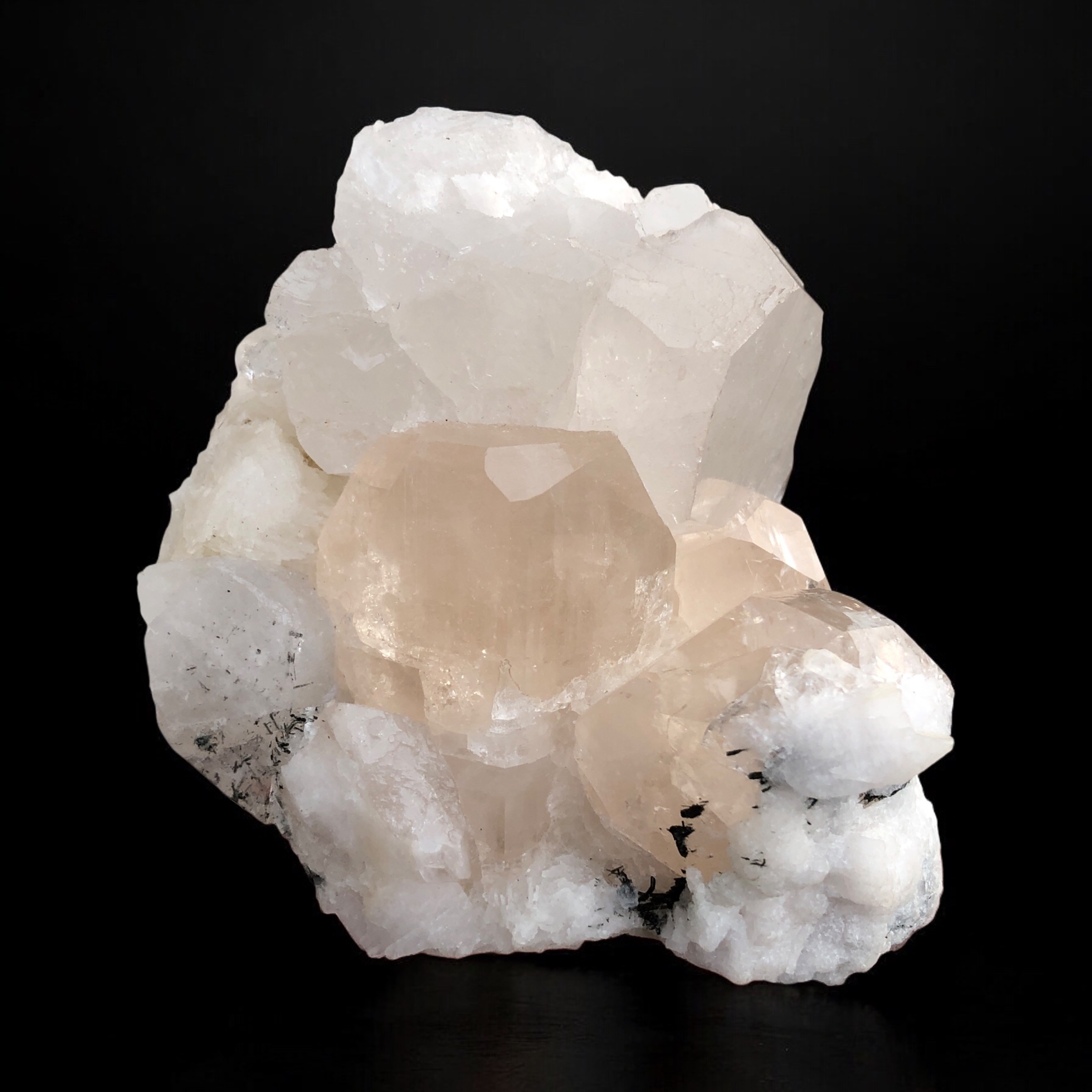 Natural Terminated Topaz Crystal's Rested on Quartz & Matrix.