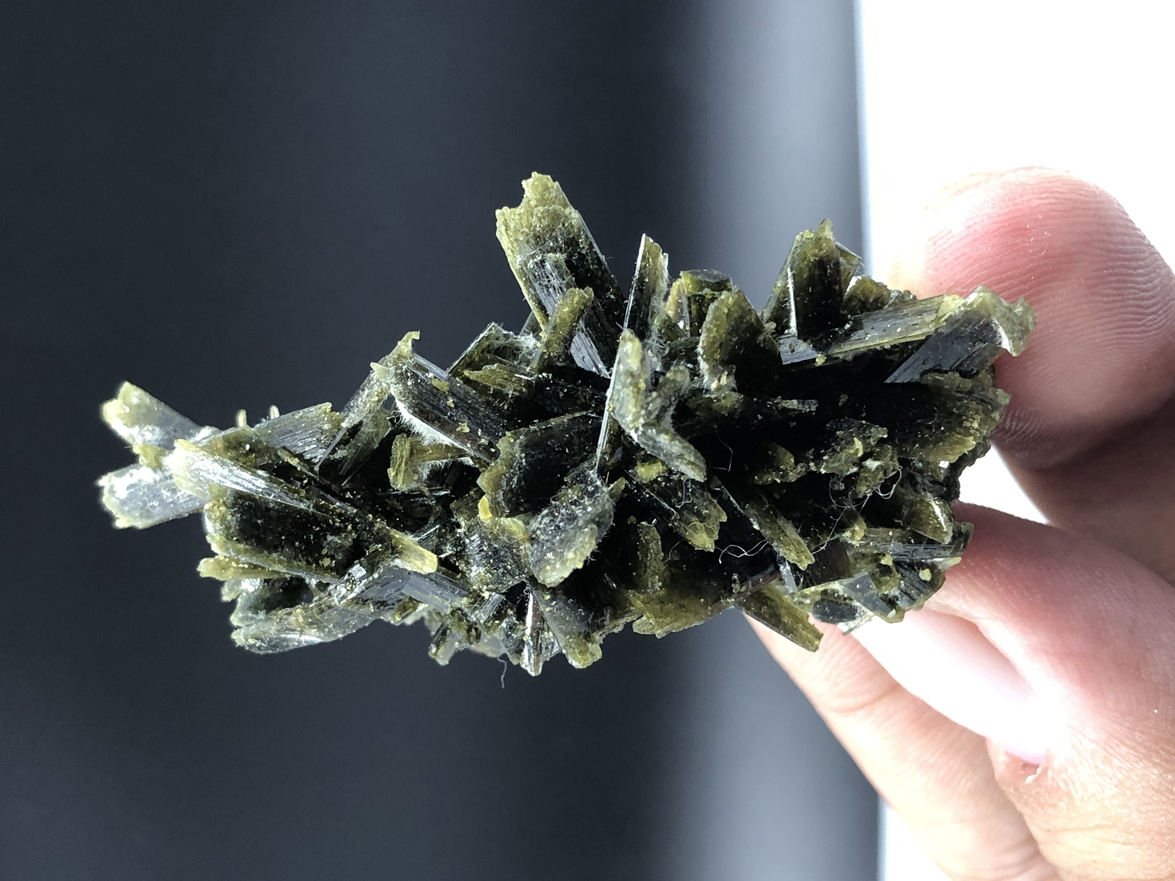 Natural Crystal Cluster of Epidote, from Pakistan.