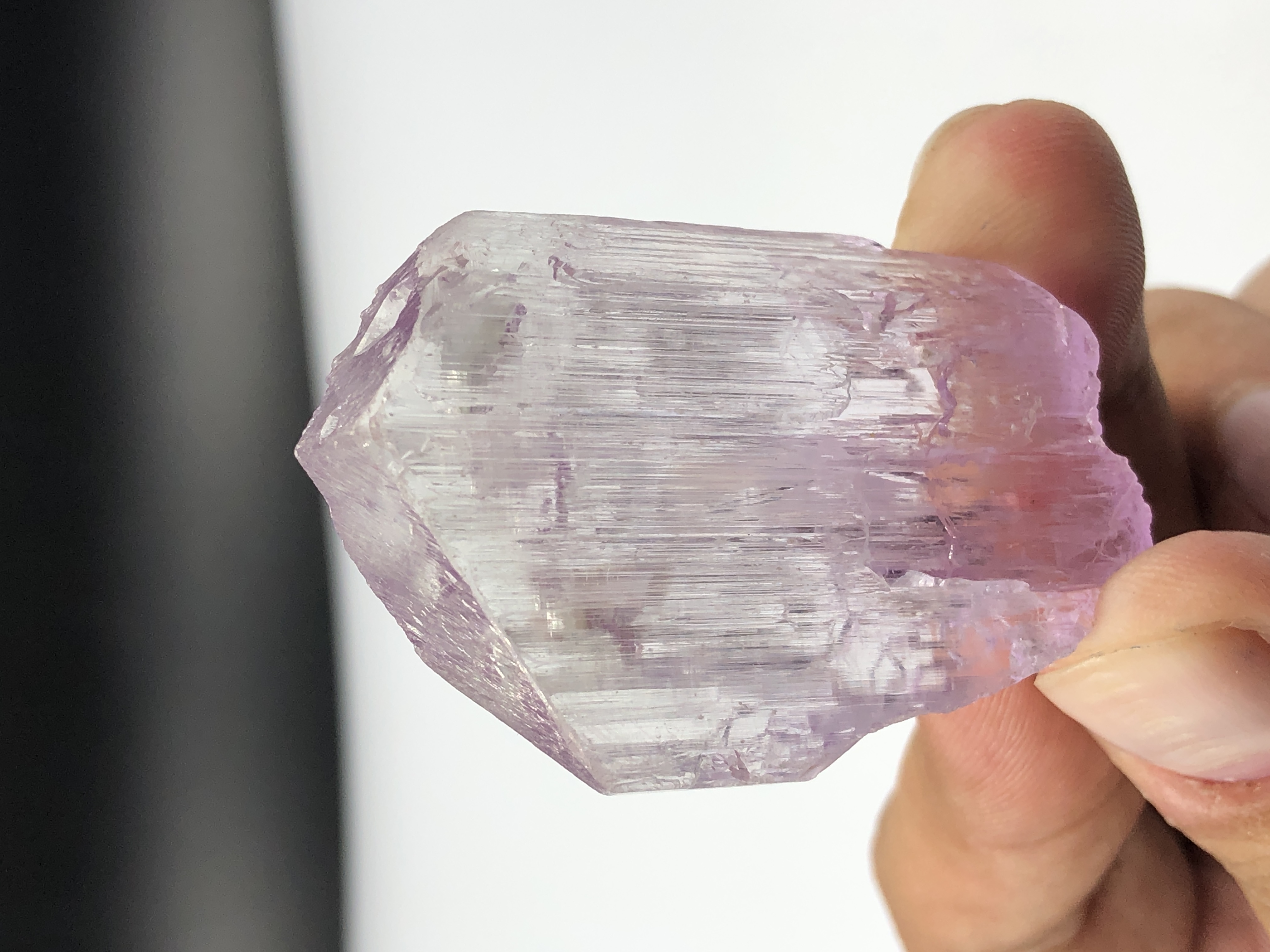 Naturally Terminated Pink Kunzite Crystal, from Afghanistan.