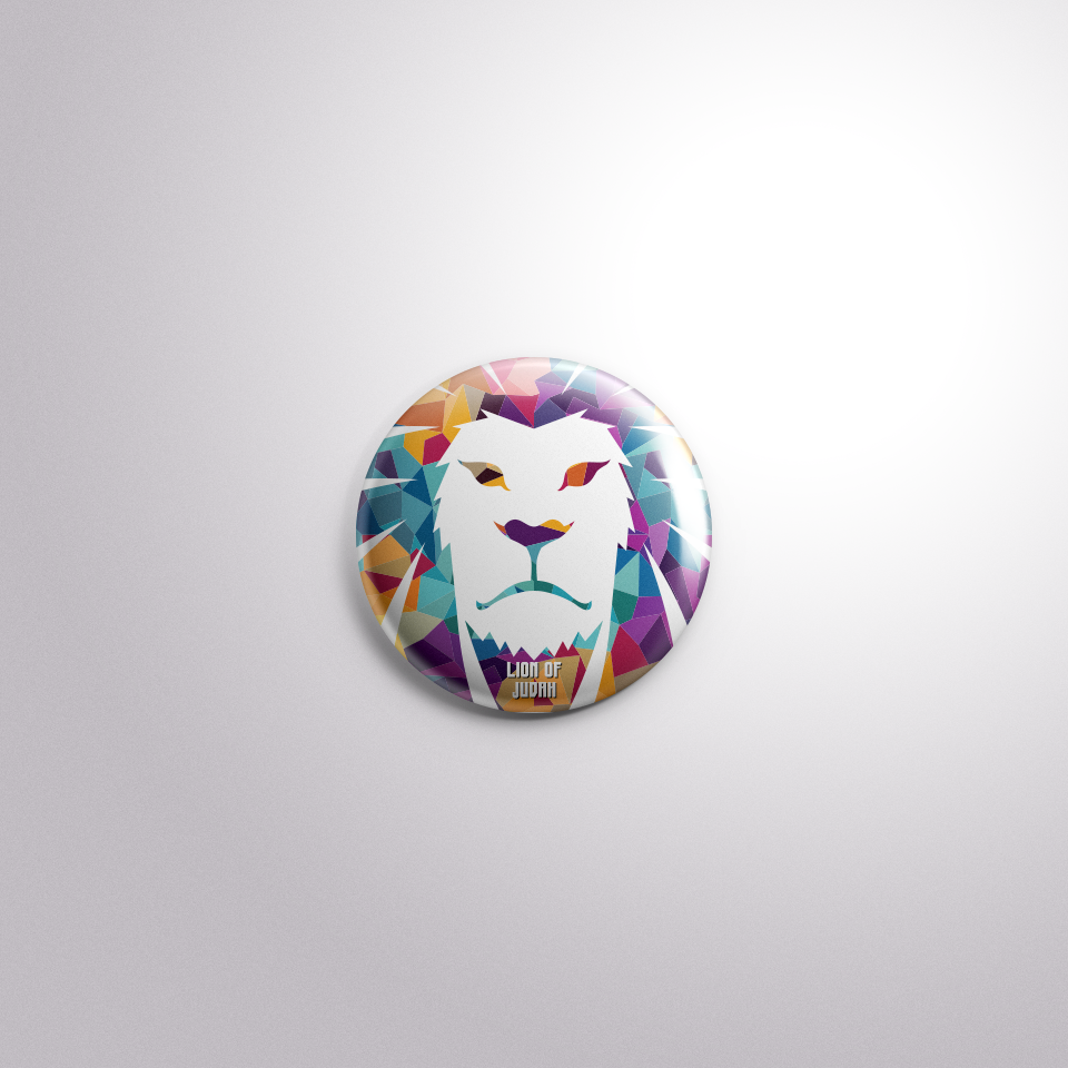 Geometric Lion Badge