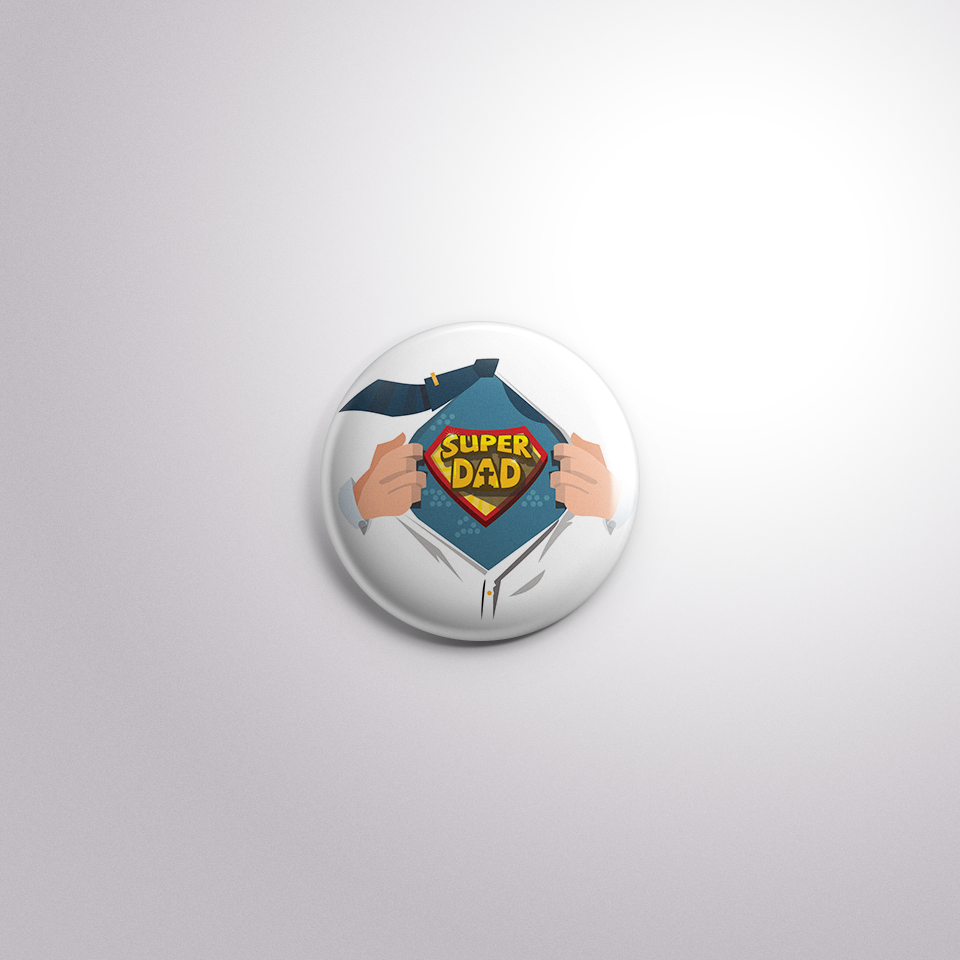 Super Dad Button Badge