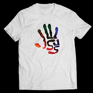 White T-Shirt with Handprint Design