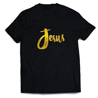 Black T-shirt with 'Jesus' Print