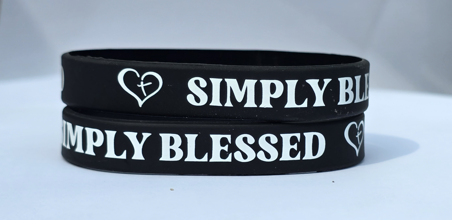 Simply Blessed Heart Cross Silicone Bracelet