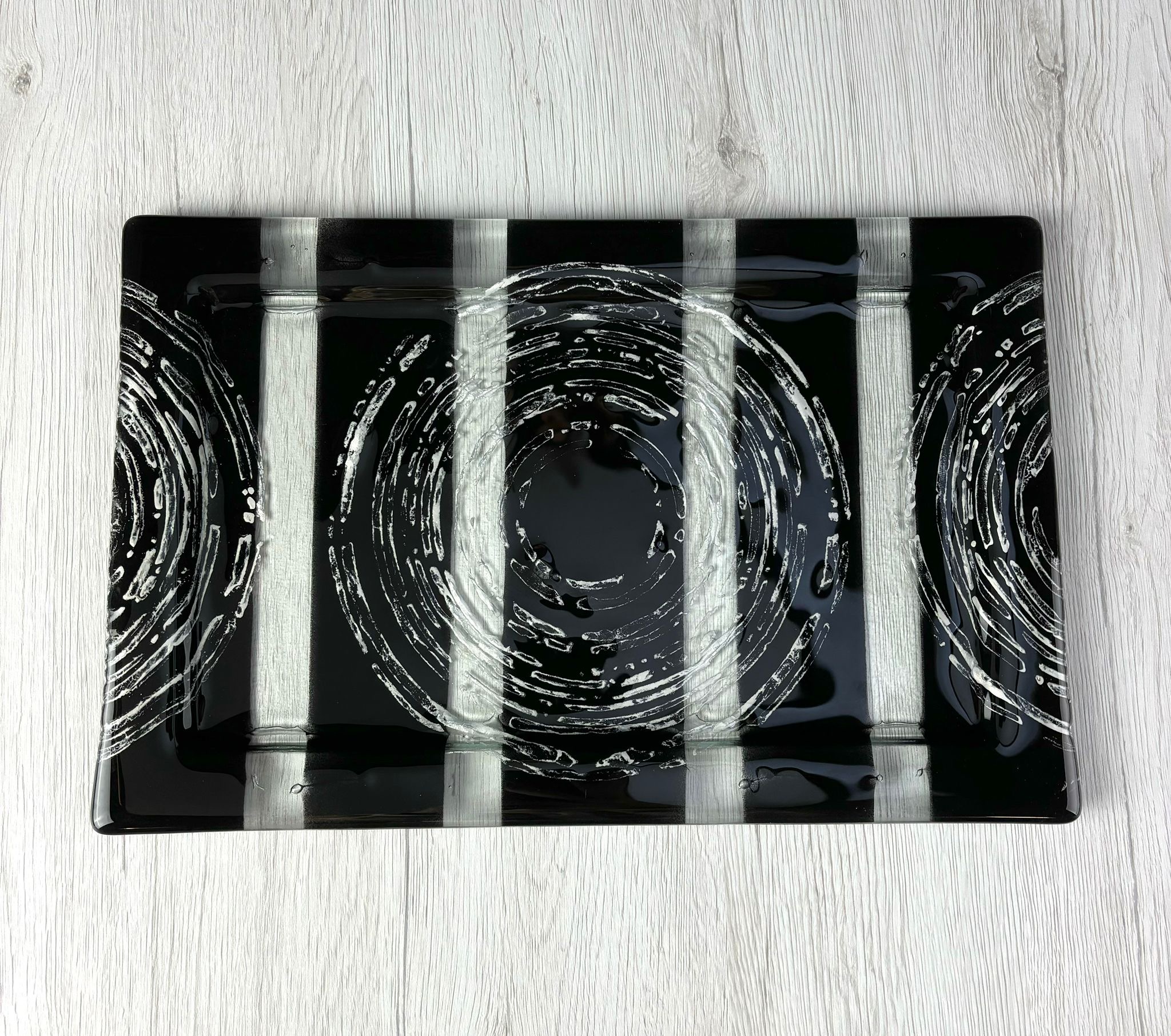 Talíř obdelníkový - "Black-Silver"