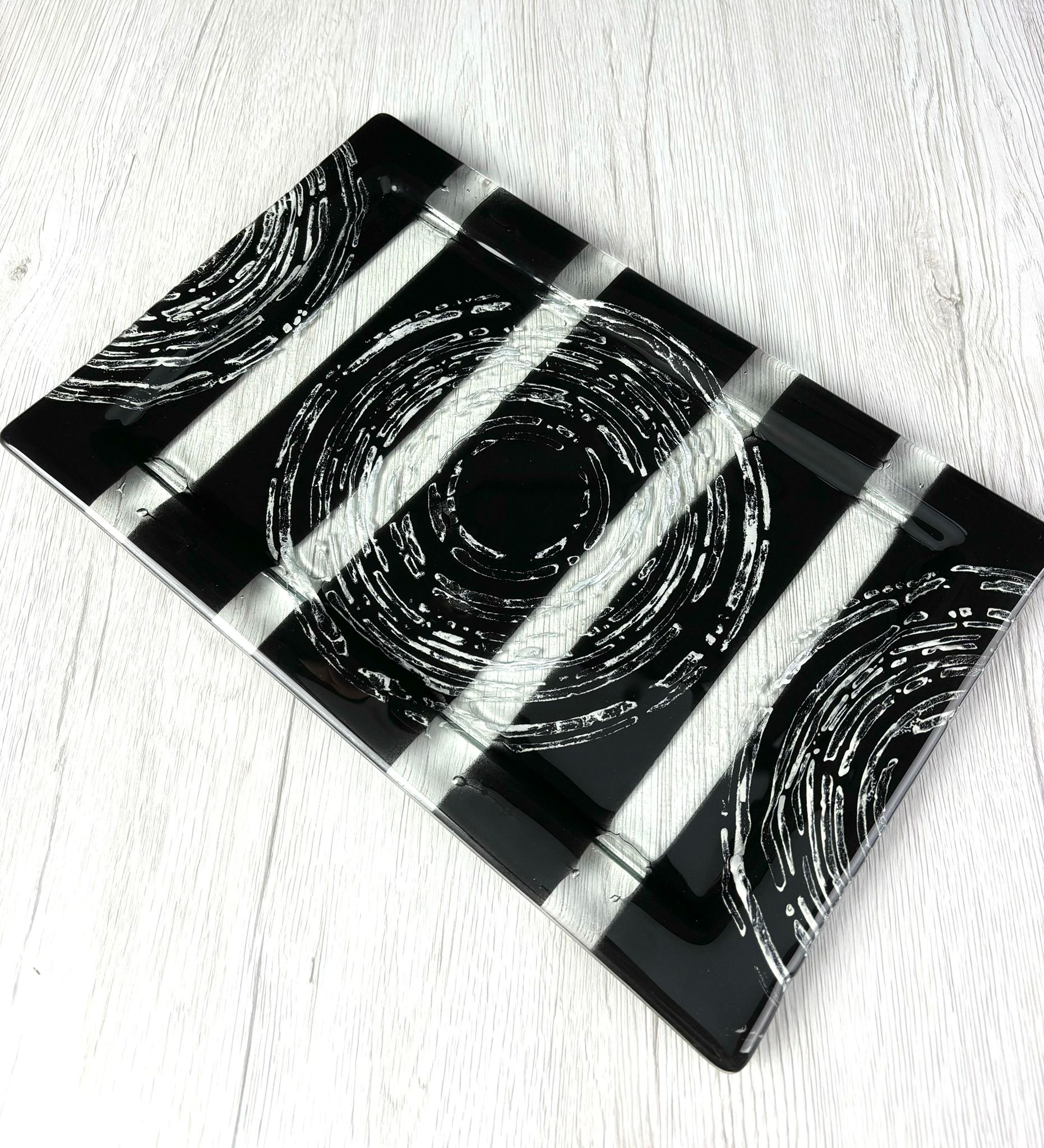 Talíř obdelníkový - "Black-Silver"