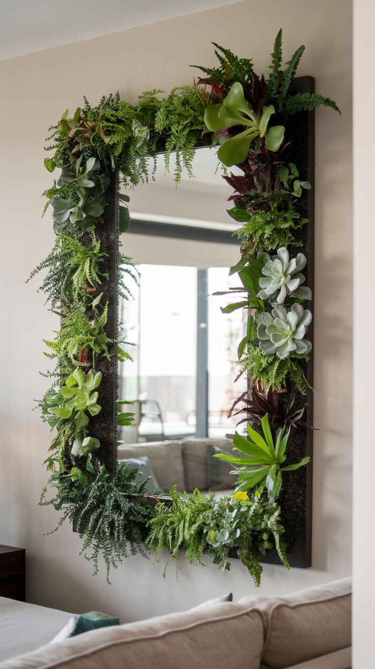 Miroir décoratif avec plantes 80cm /50cm