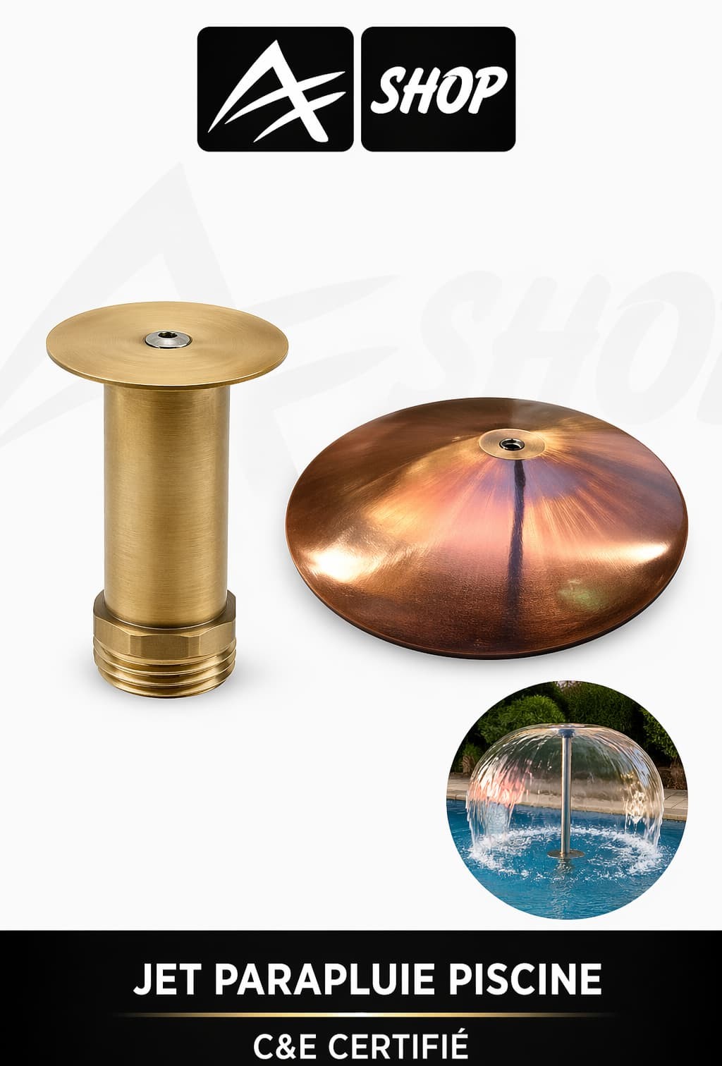 JET PARAPLUIE PISCINE EN LAITON REF B3 3/4