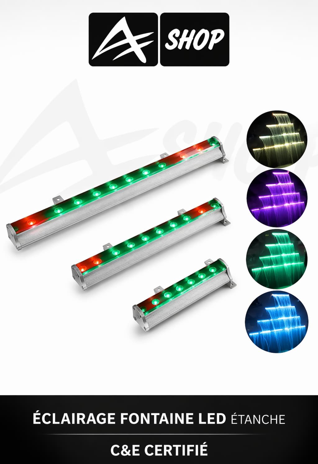 JET DE LAME D’EAU CASCADE RGB 60CM