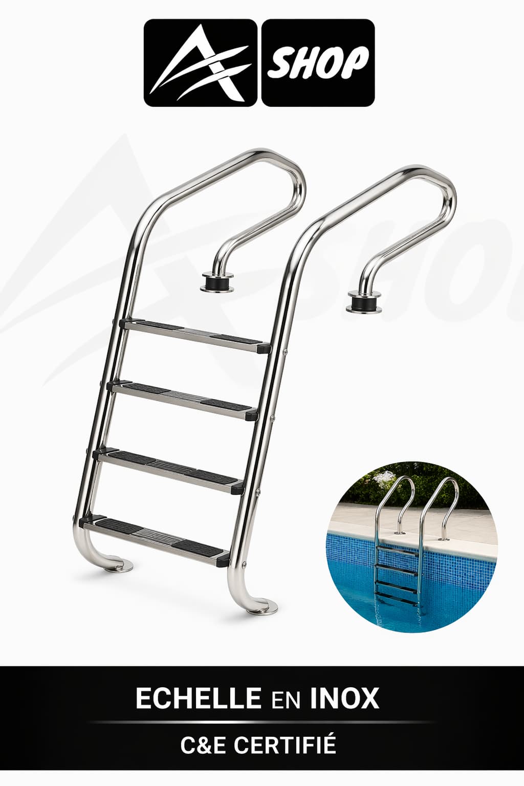 ECHELLE EN INOX 5 MARCHES REF SL-515