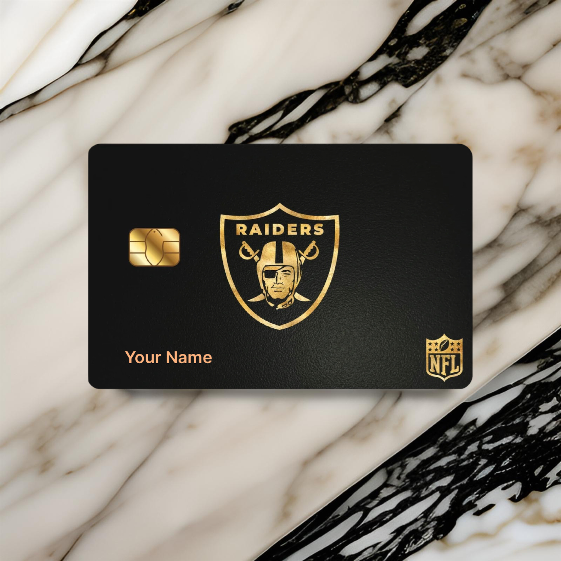 Raiders Branded Custom Black Metal Card