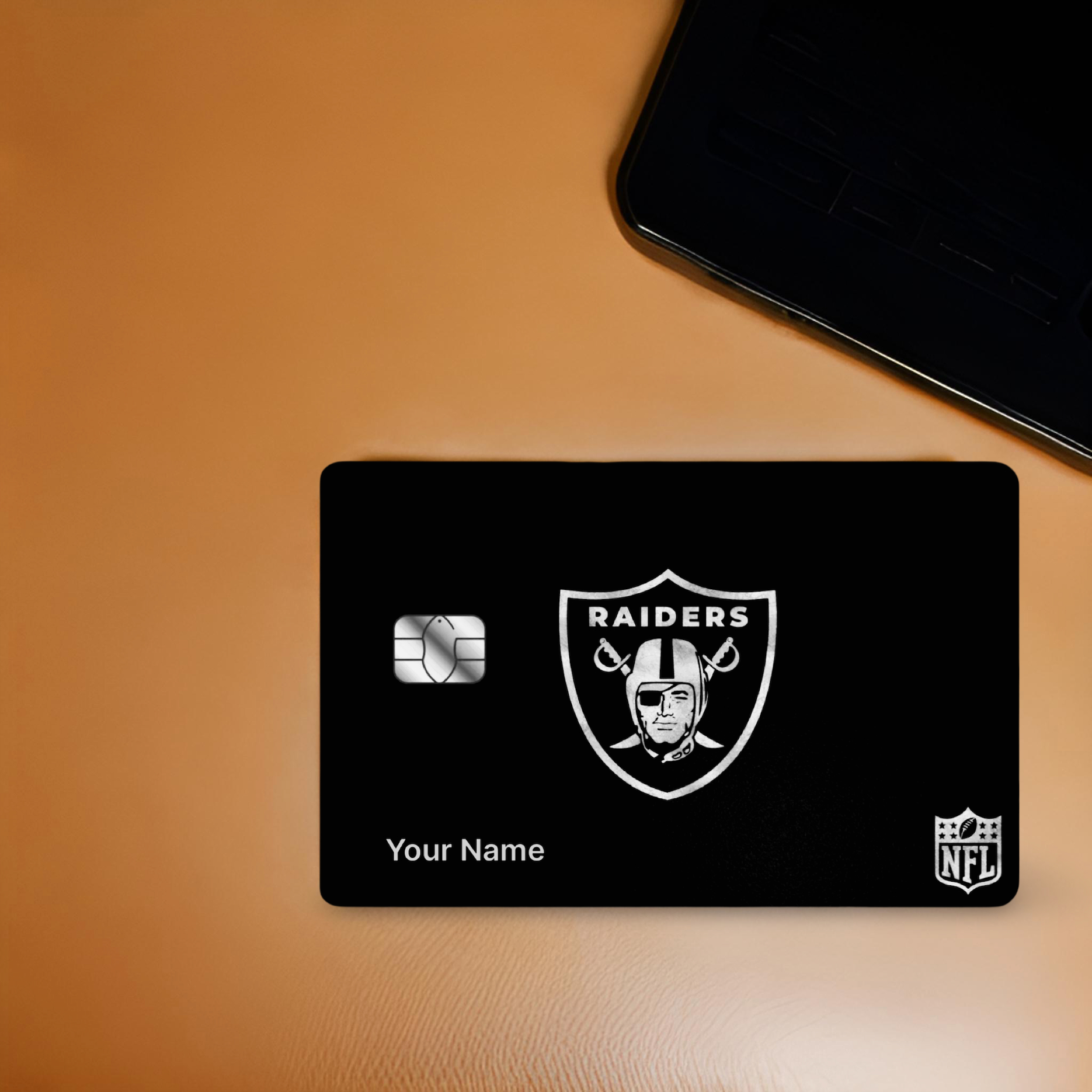 Raiders Branded Custom Black Metal Card