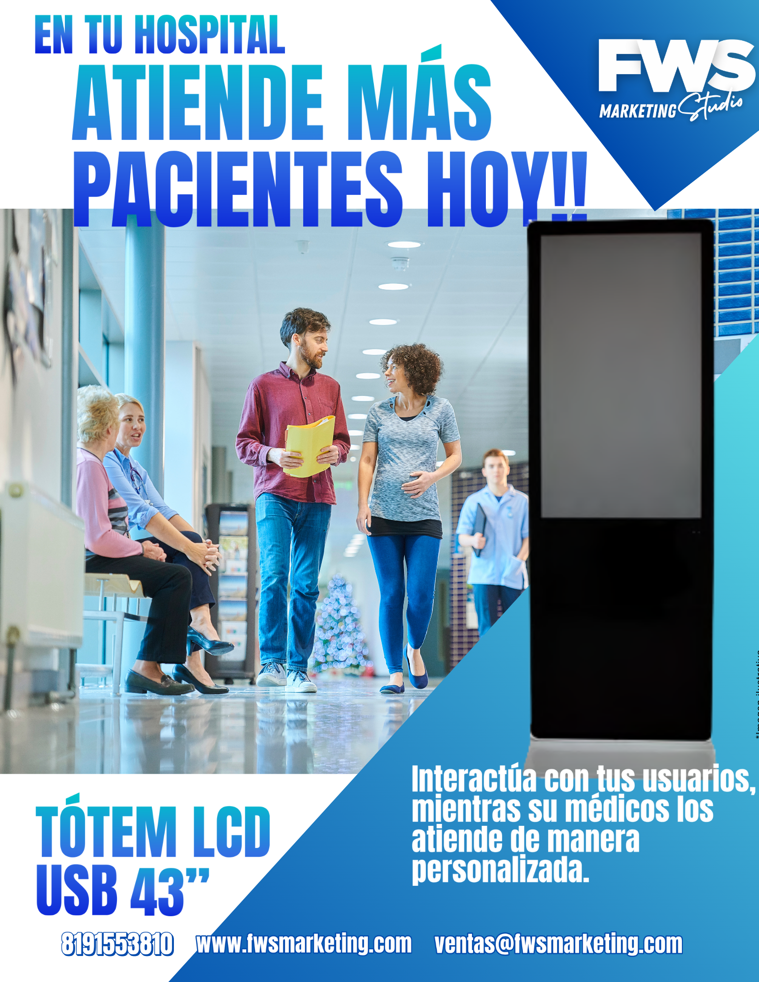 Tótem LCD USB 43''