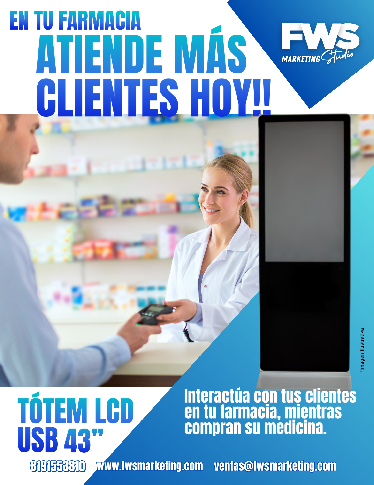 Tótem LCD USB 43''