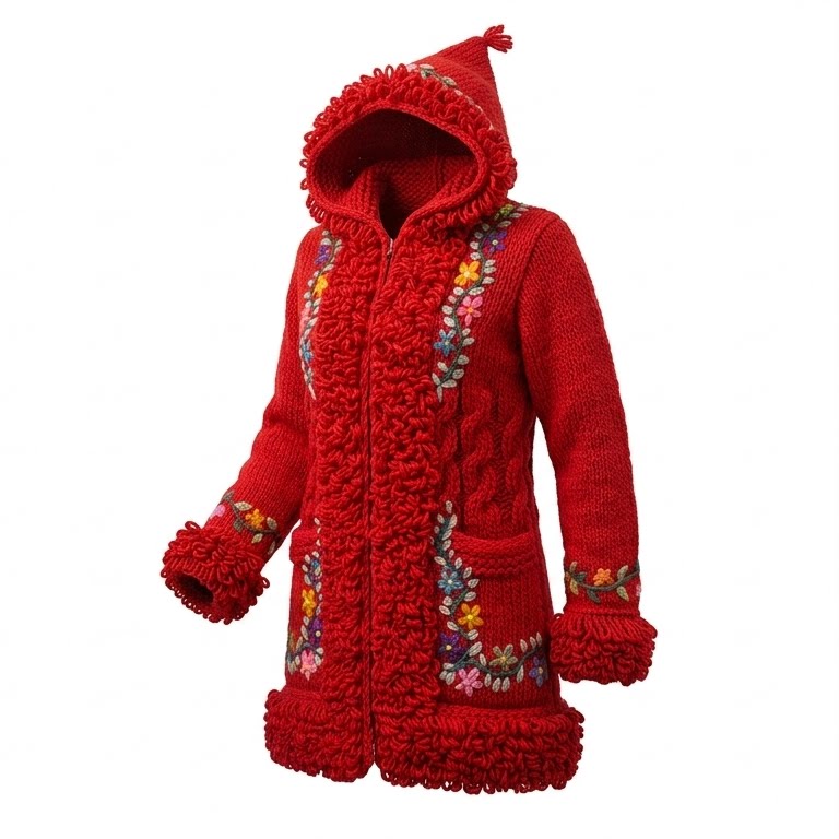 Abrigo de lana artesanal