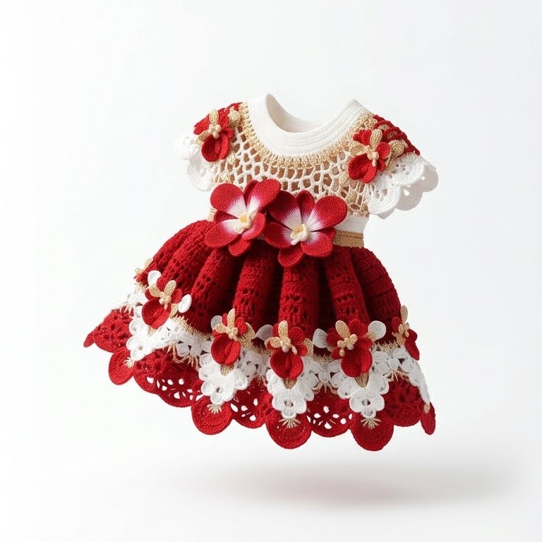Vestido de crochet para niña