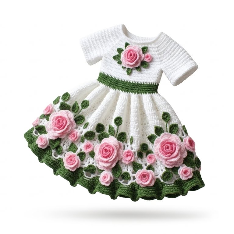 Vestido de crochet para niña