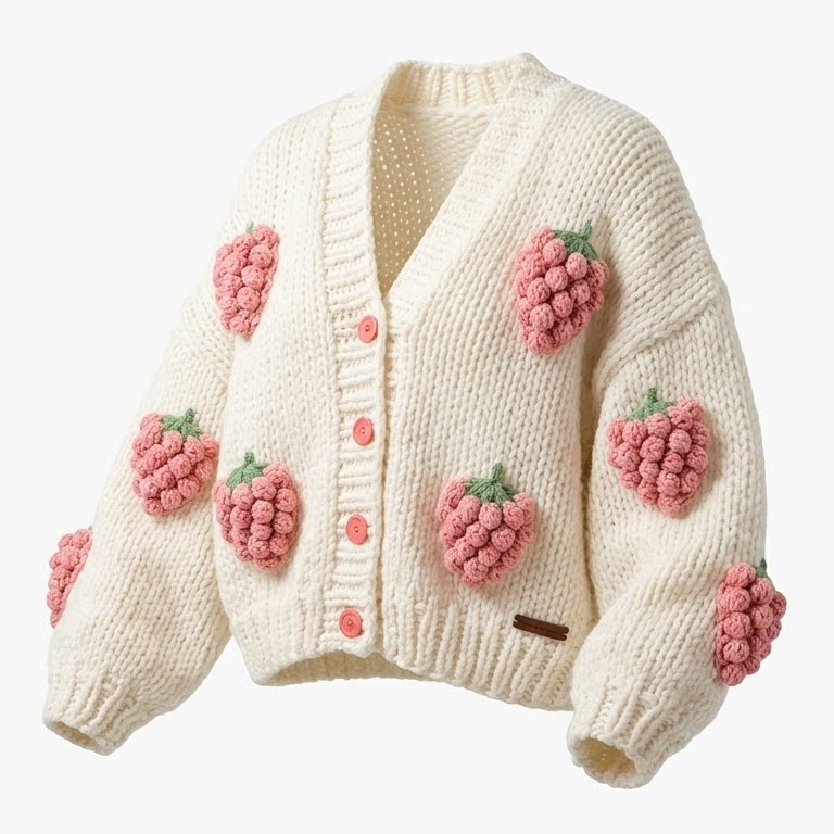 Cardigan tejido a palillos