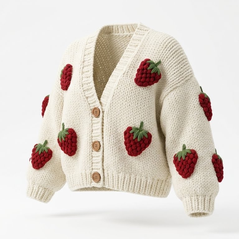 Cardigan tejido a palillos