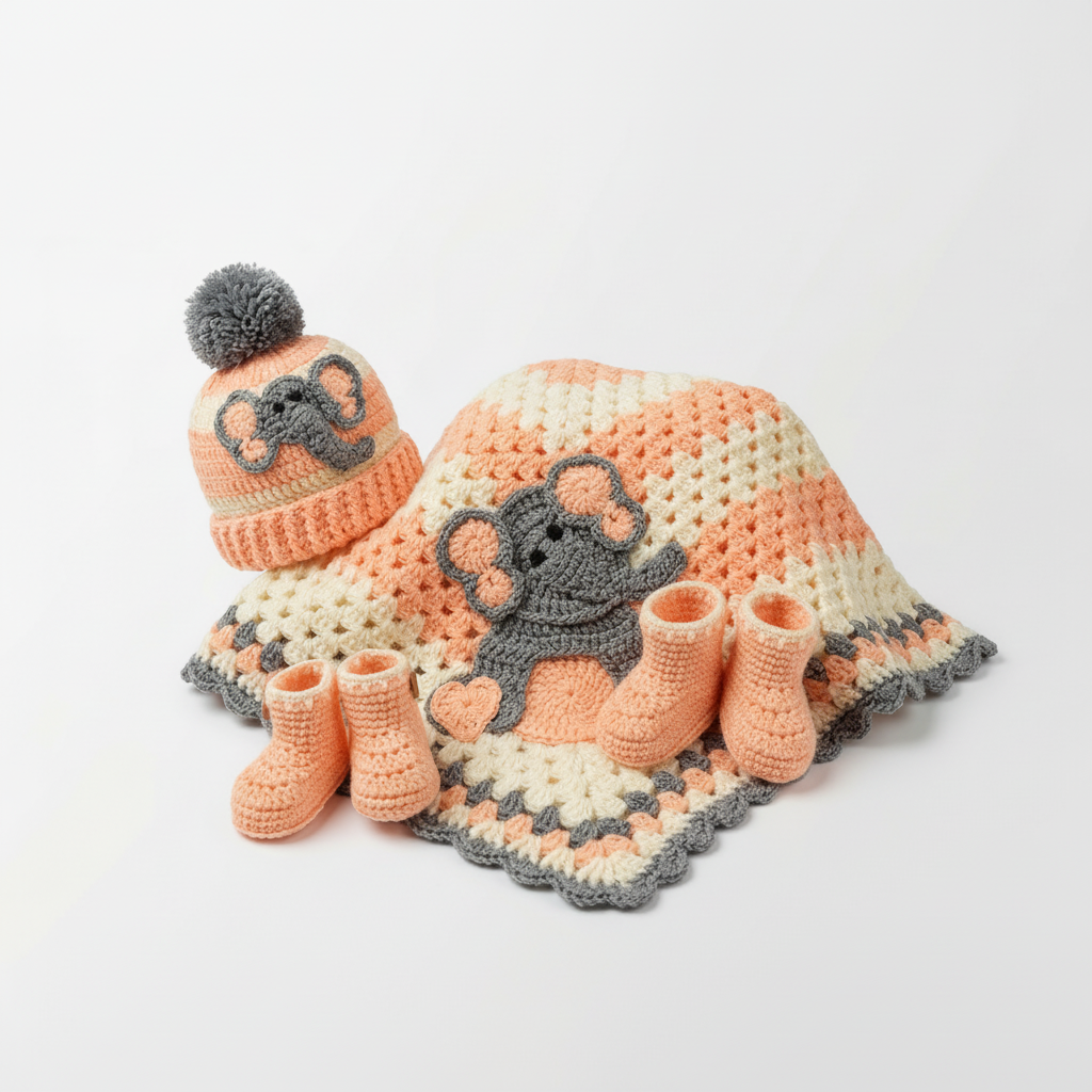 Set de bebé tejidos Elefante