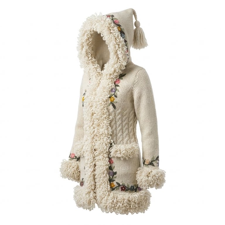 Abrigo de lana artesanal