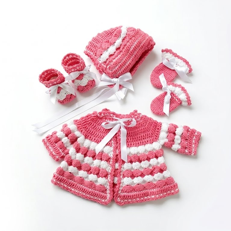 Set de ropa tejido para bebé