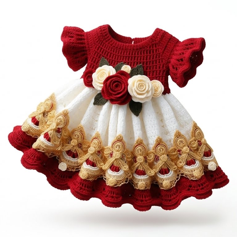 Vestido de crochet para niña