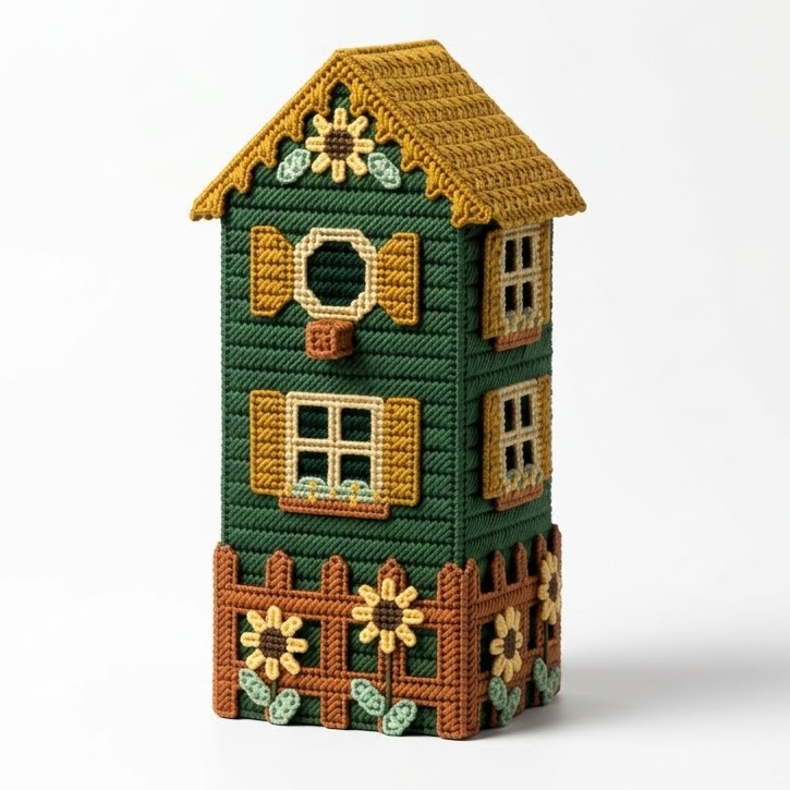 Casita decorativa tejida