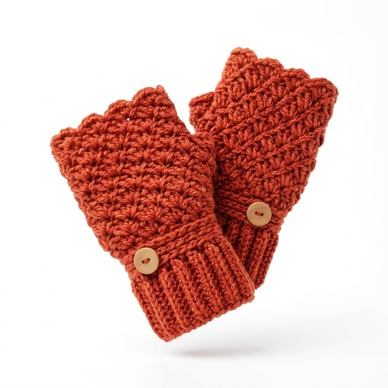 Guantes tejidos a crochet
