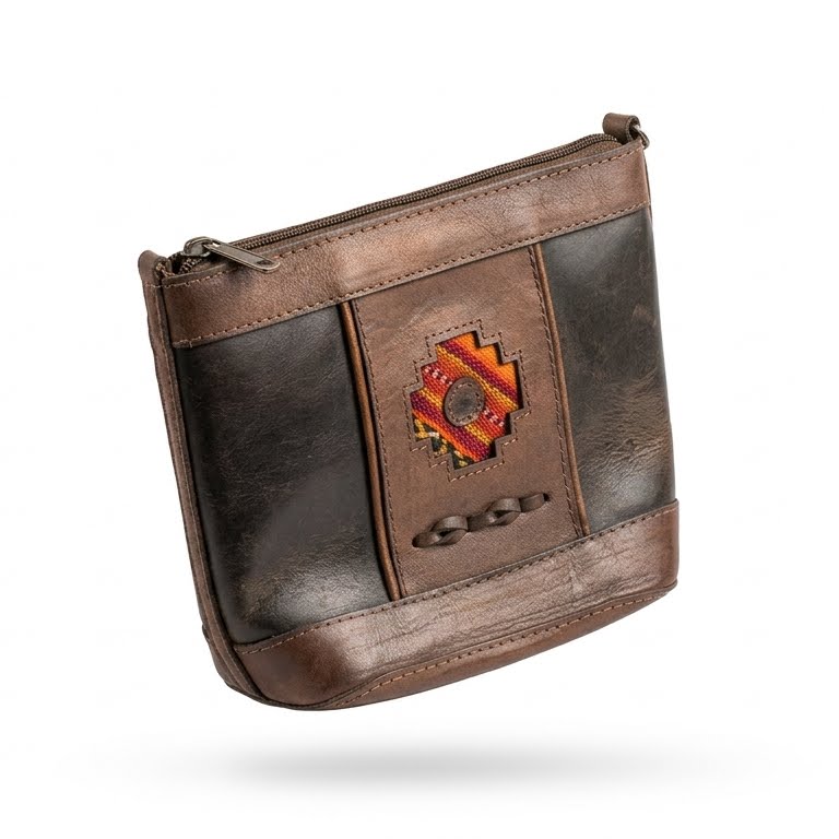 Bolso de cuero con diseño de alpaca