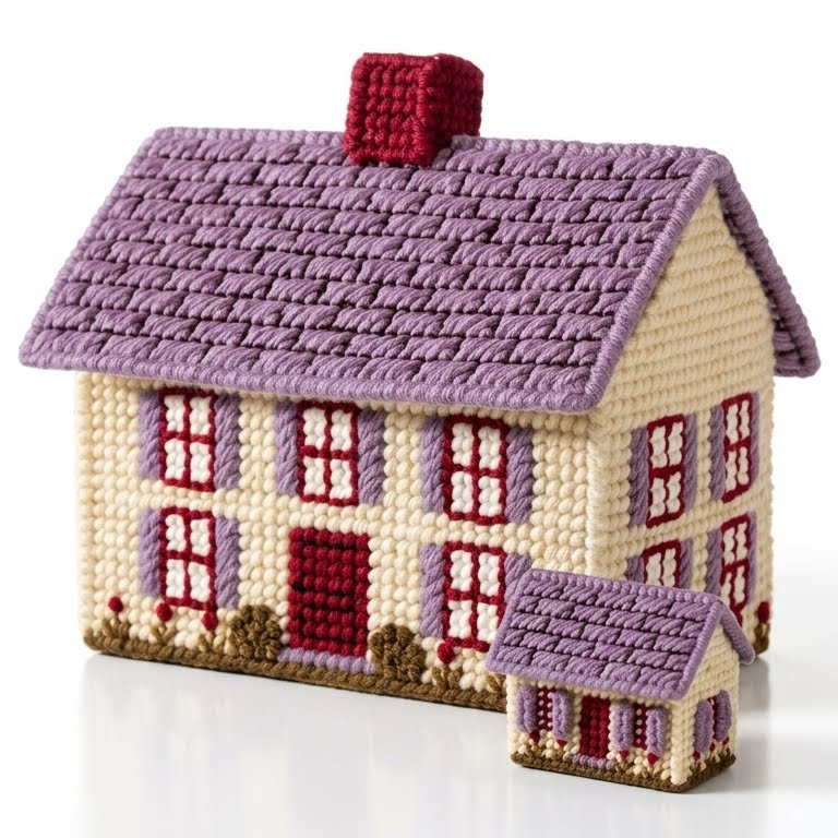 Casita decorativa tejida