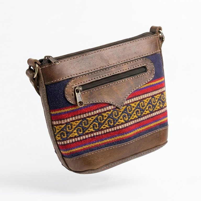 Bolso de cuero con diseño de alpaca