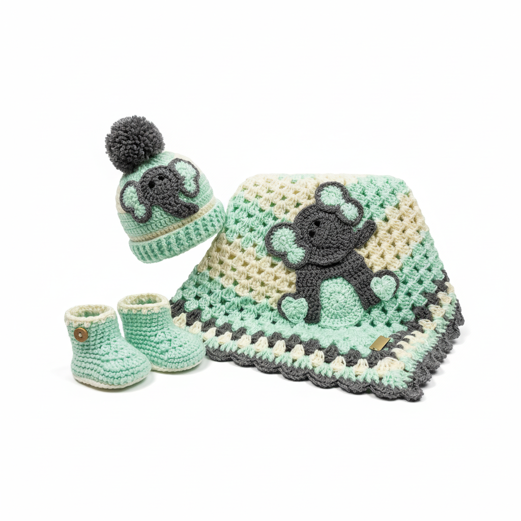 Set de bebé tejidos Elefante