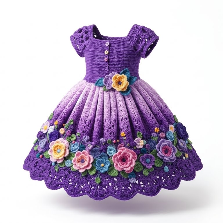 Vestido de crochet para niña