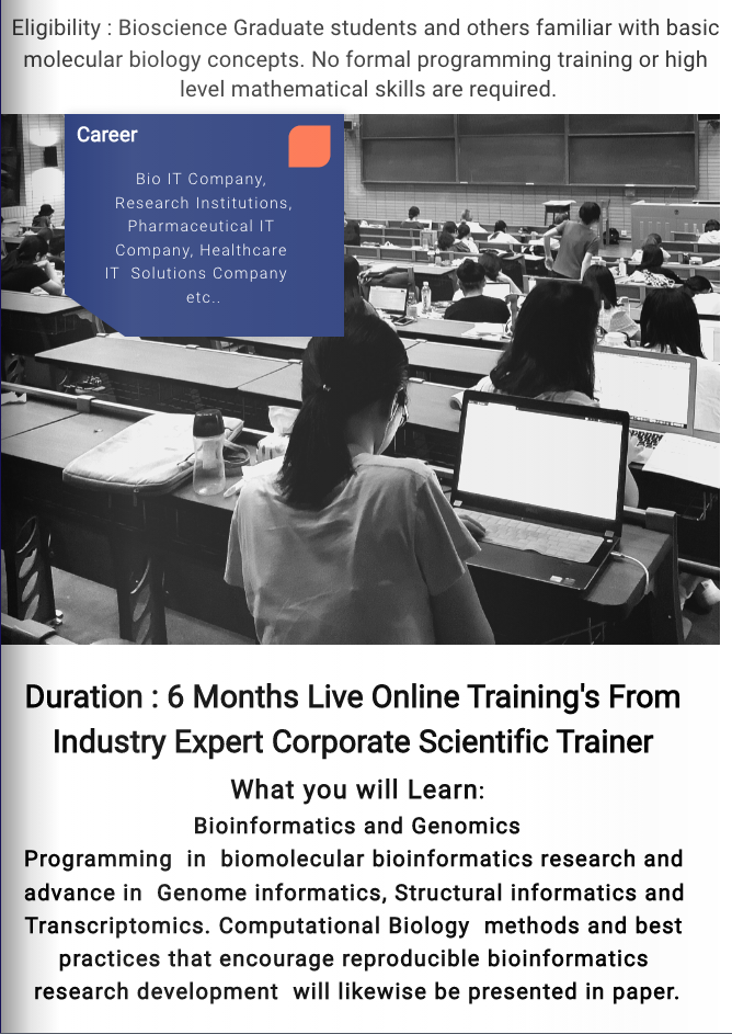 6 Months Online Live Training : Foundation Bioinformatics | Genomics Programming