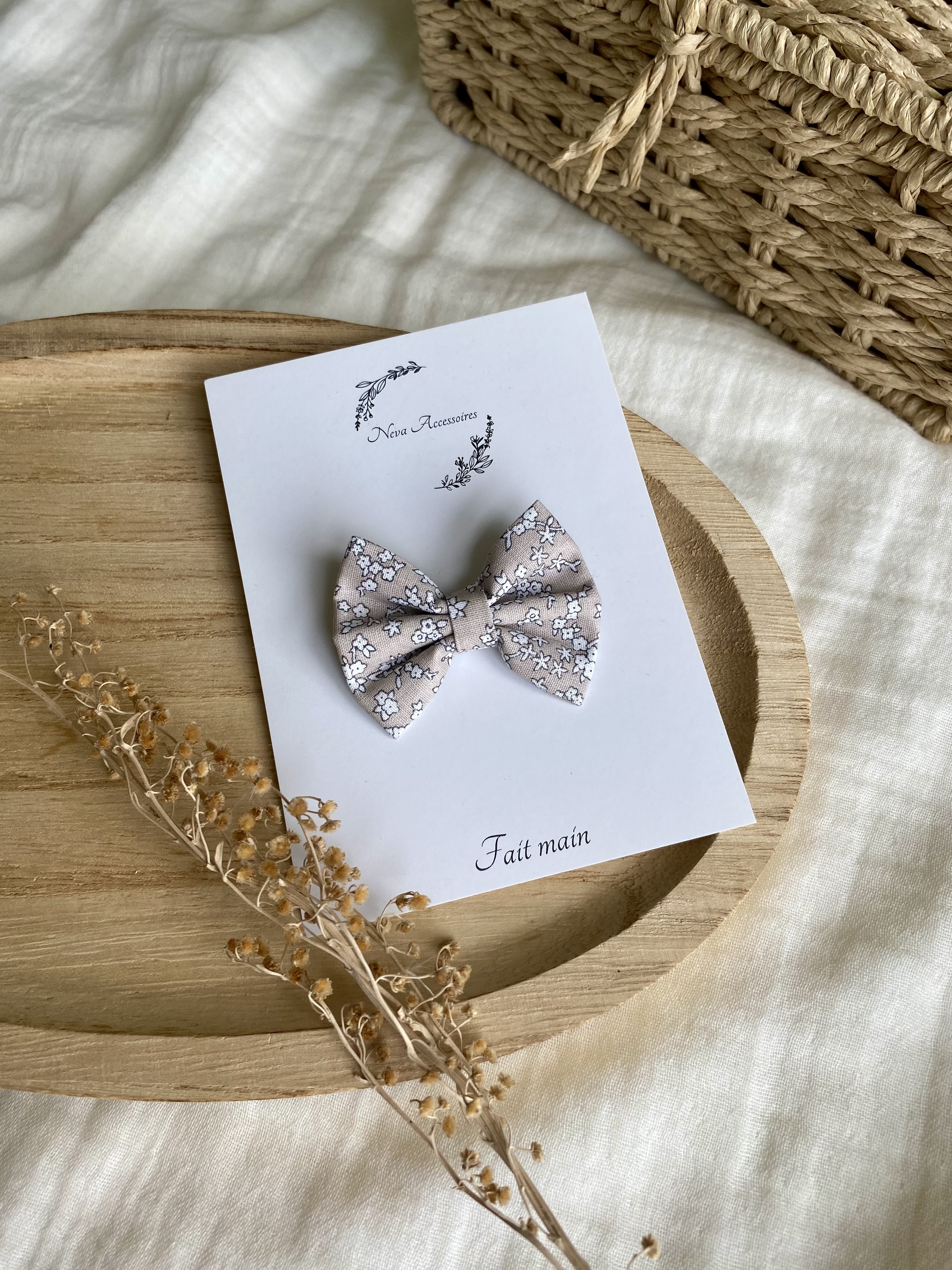 Noeud taupe fleuri S