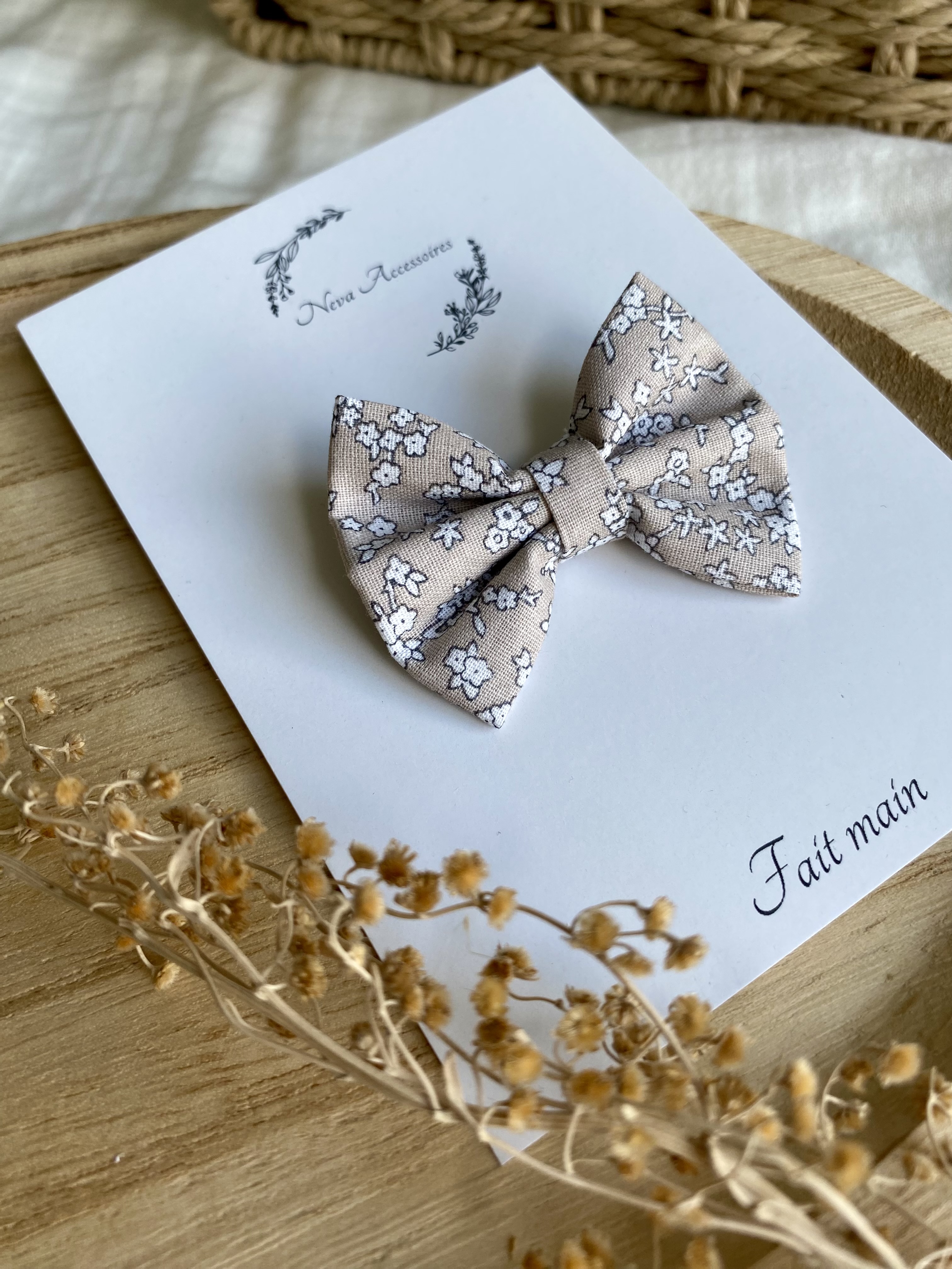 Noeud taupe fleuri S