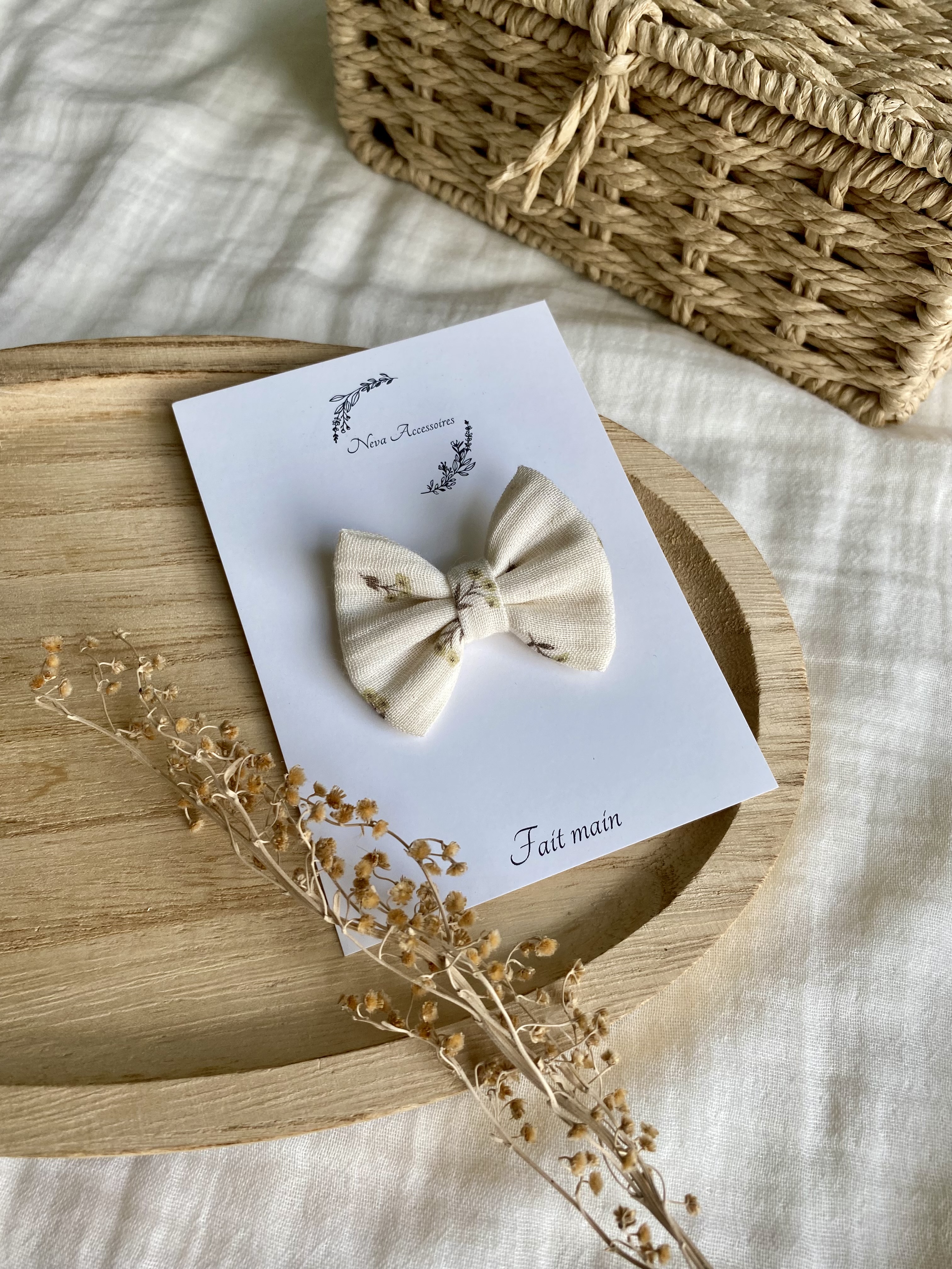 Noeud vanille fleur d'olive S