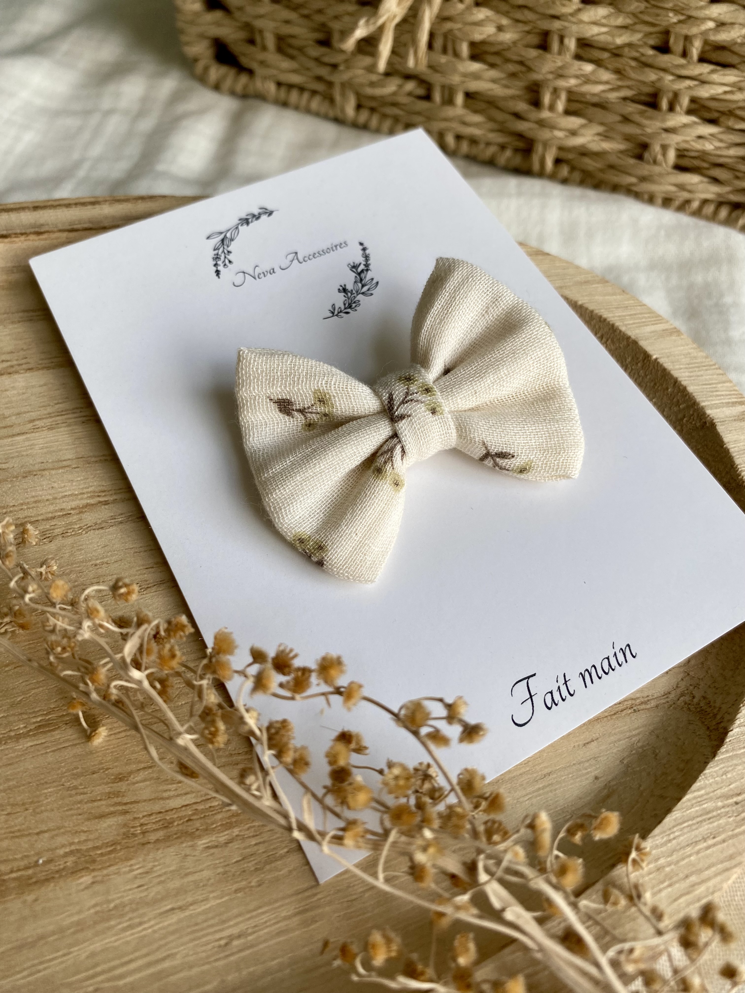 Noeud vanille fleur d'olive S
