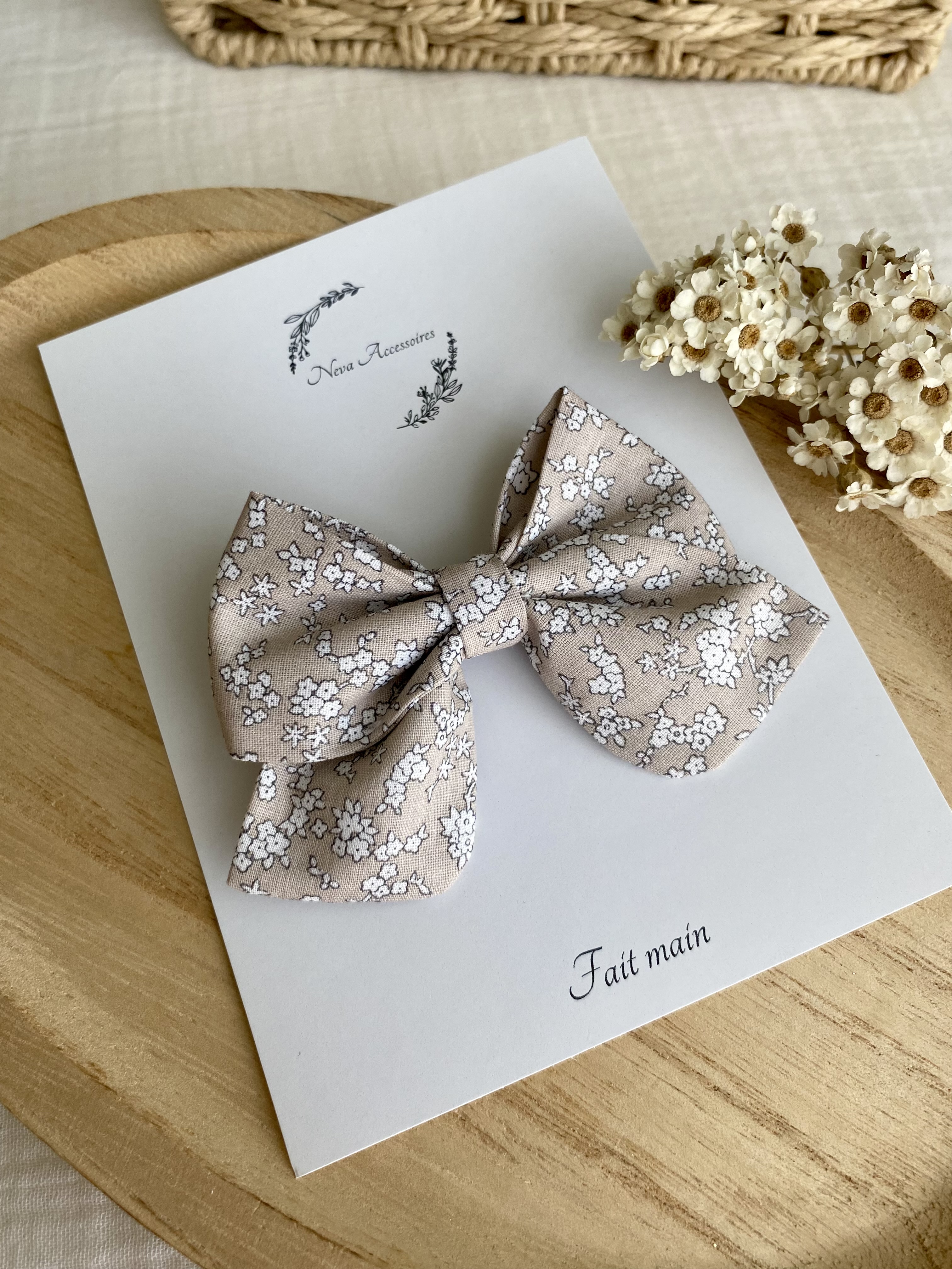 Noeud taupe fleuri L