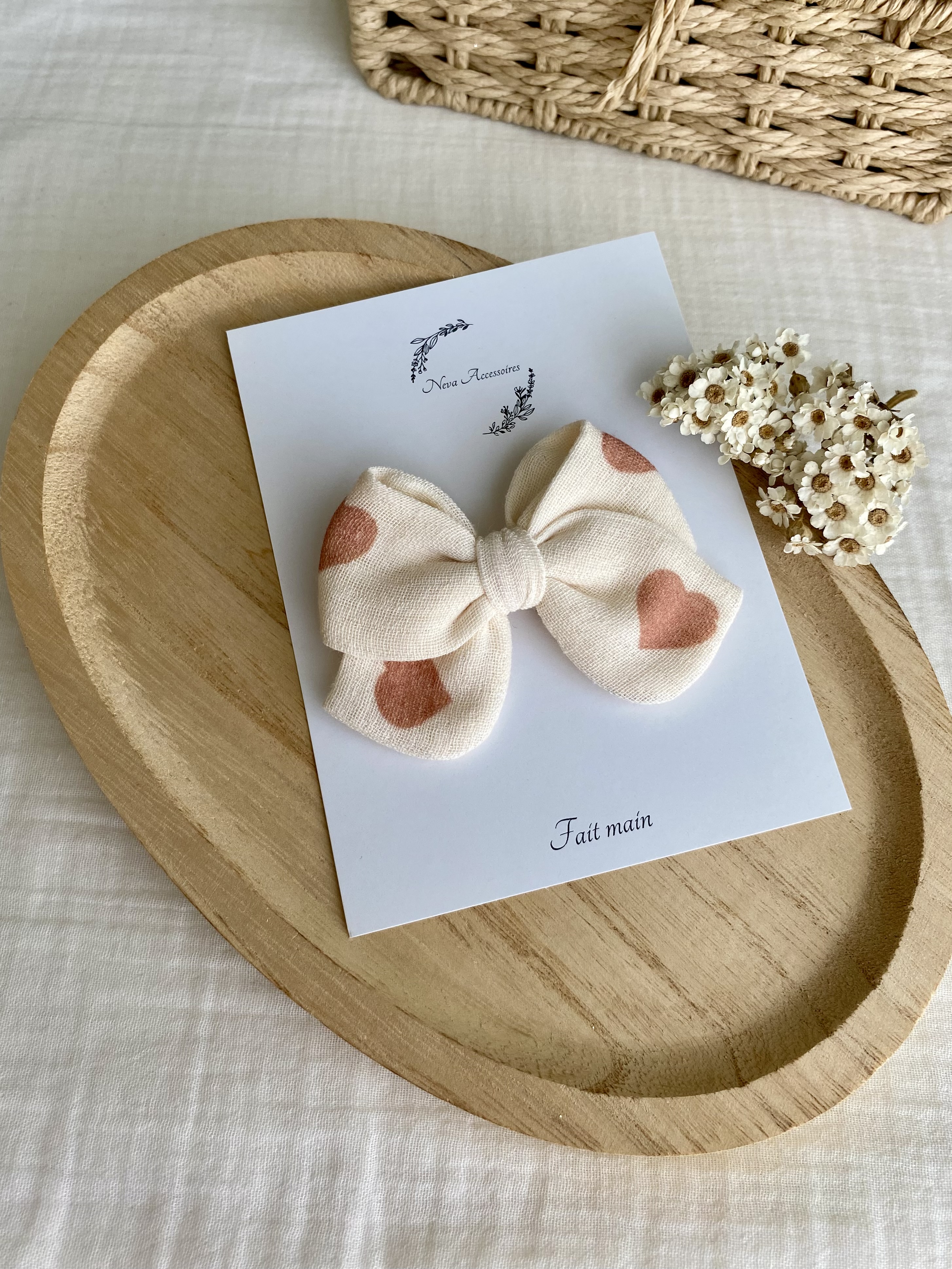 Noeud coeur caramel L