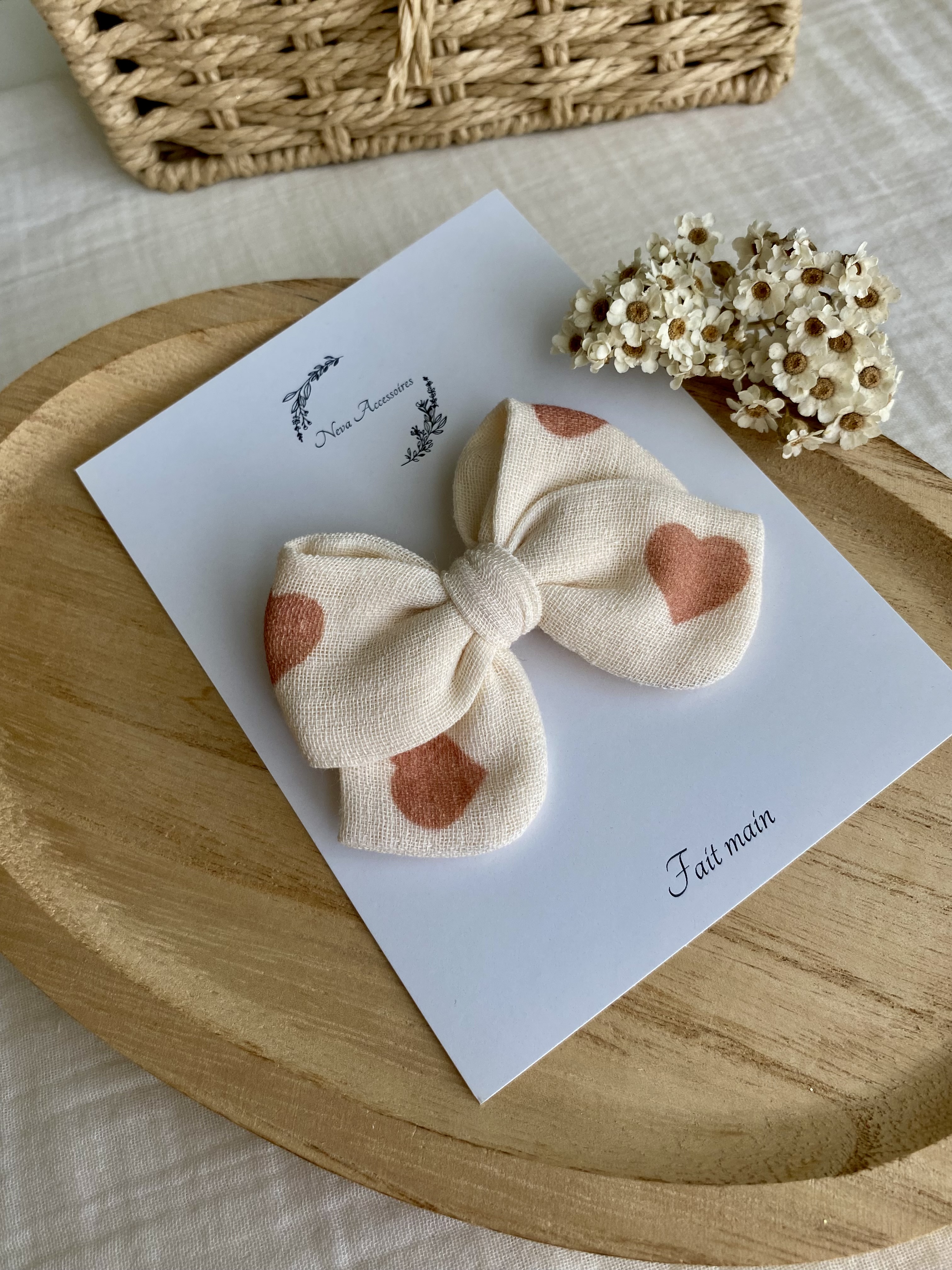 Noeud coeur caramel L